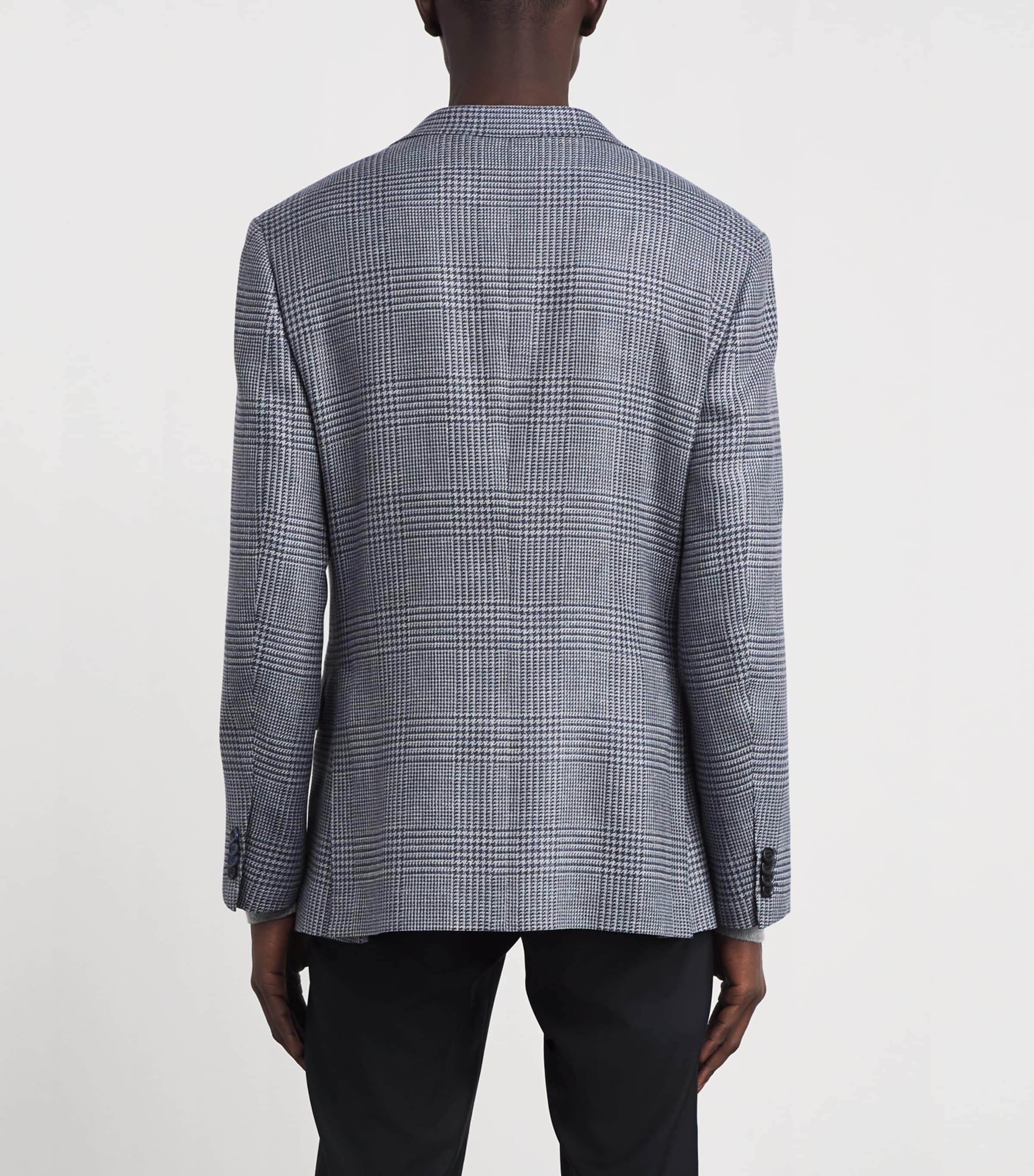 Wool-Silk Houndstooth Check Blazer 4200 Image 4
