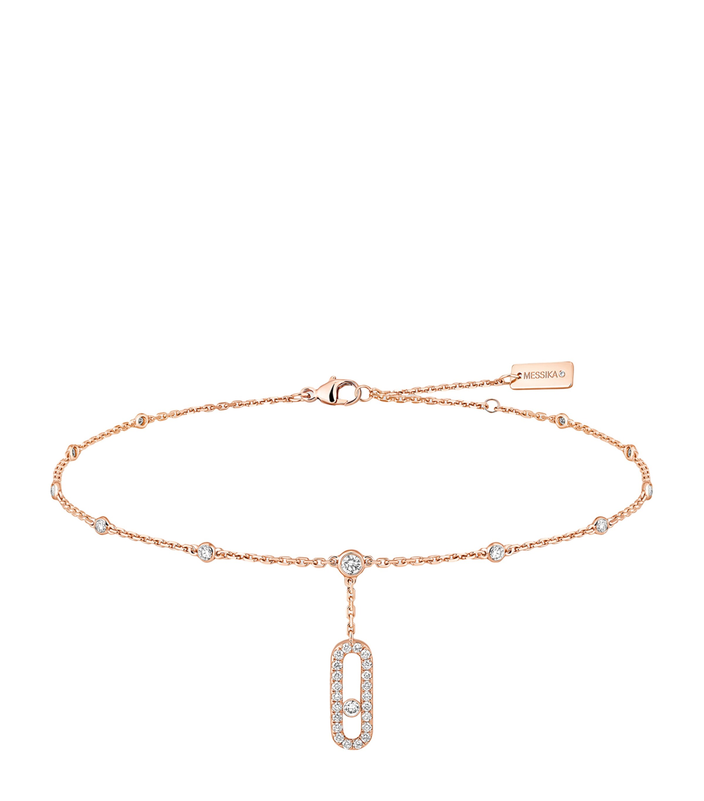 Messika Move Uno Pink Gold and Diamond Pavé Ankle Bracelet (0.35ct) Pink Gold Image 1