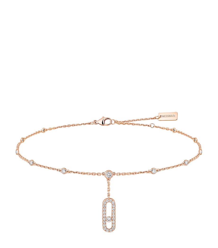 Messika Move Uno Pink Gold and Diamond Pavé Ankle Bracelet (0.35ct) Pink Gold Image 1