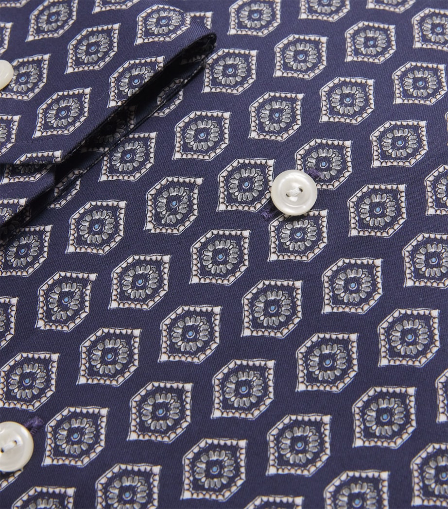 Cotton Twill Geometric Print Contemporary Fit Shirt 28NAVY BLUE Image 5