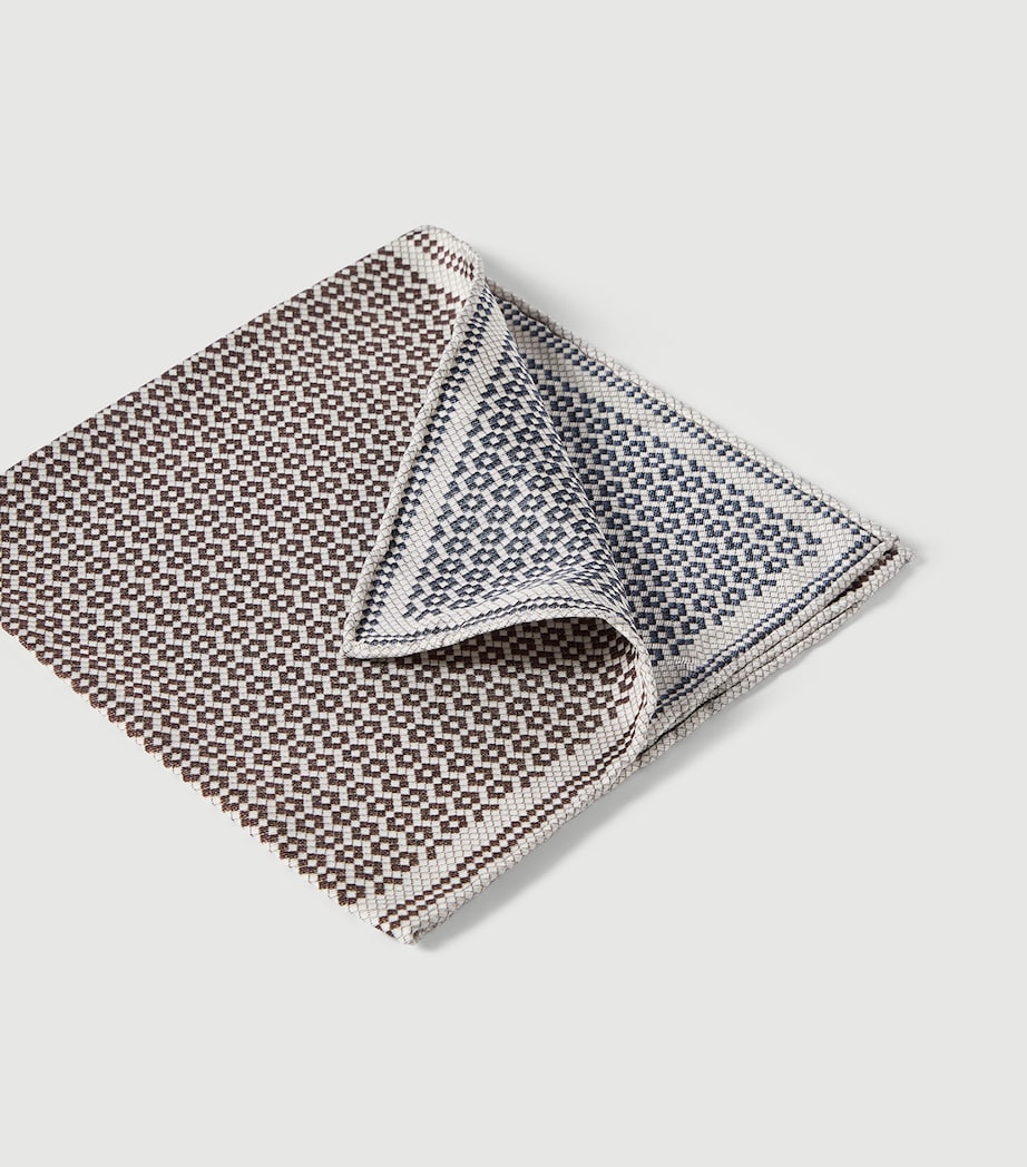 Brunello Cucinelli Silk Tile-Pattern Pocket Square Image 3