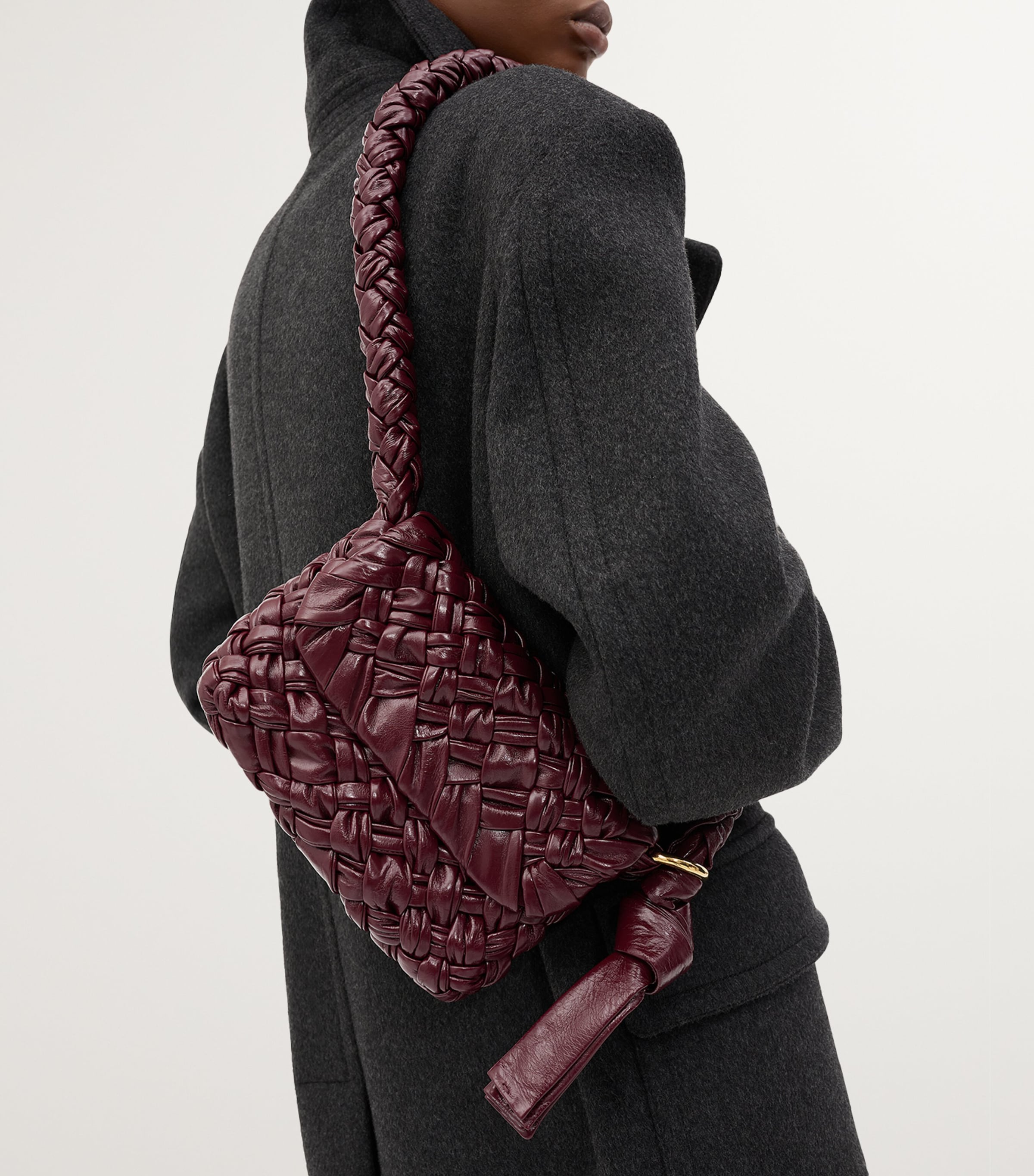 BOTTEGA VENETA ショルダーバッグ バーガンディ Bottega Veneta Small Sardine Intrecciato Leather Top Handle Bag