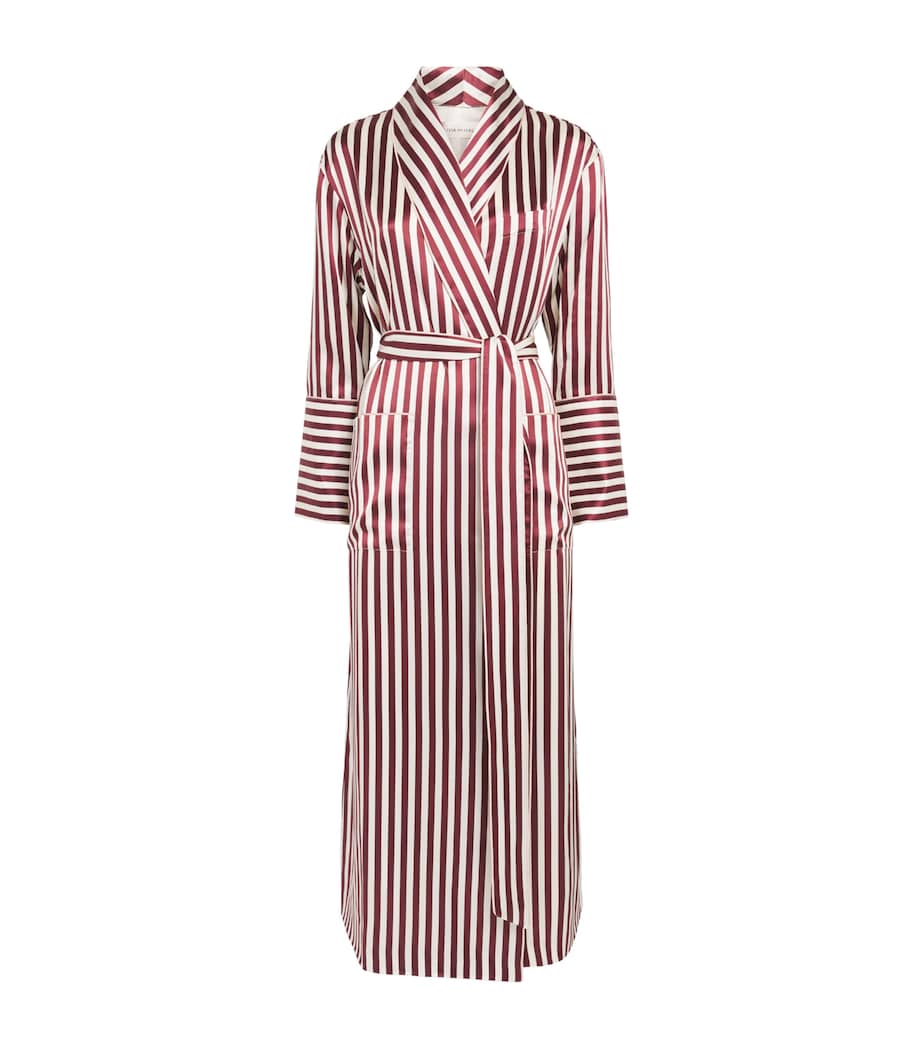 Olivia von Halle Womens Silk Capability Stripe Robe Soren Image 1