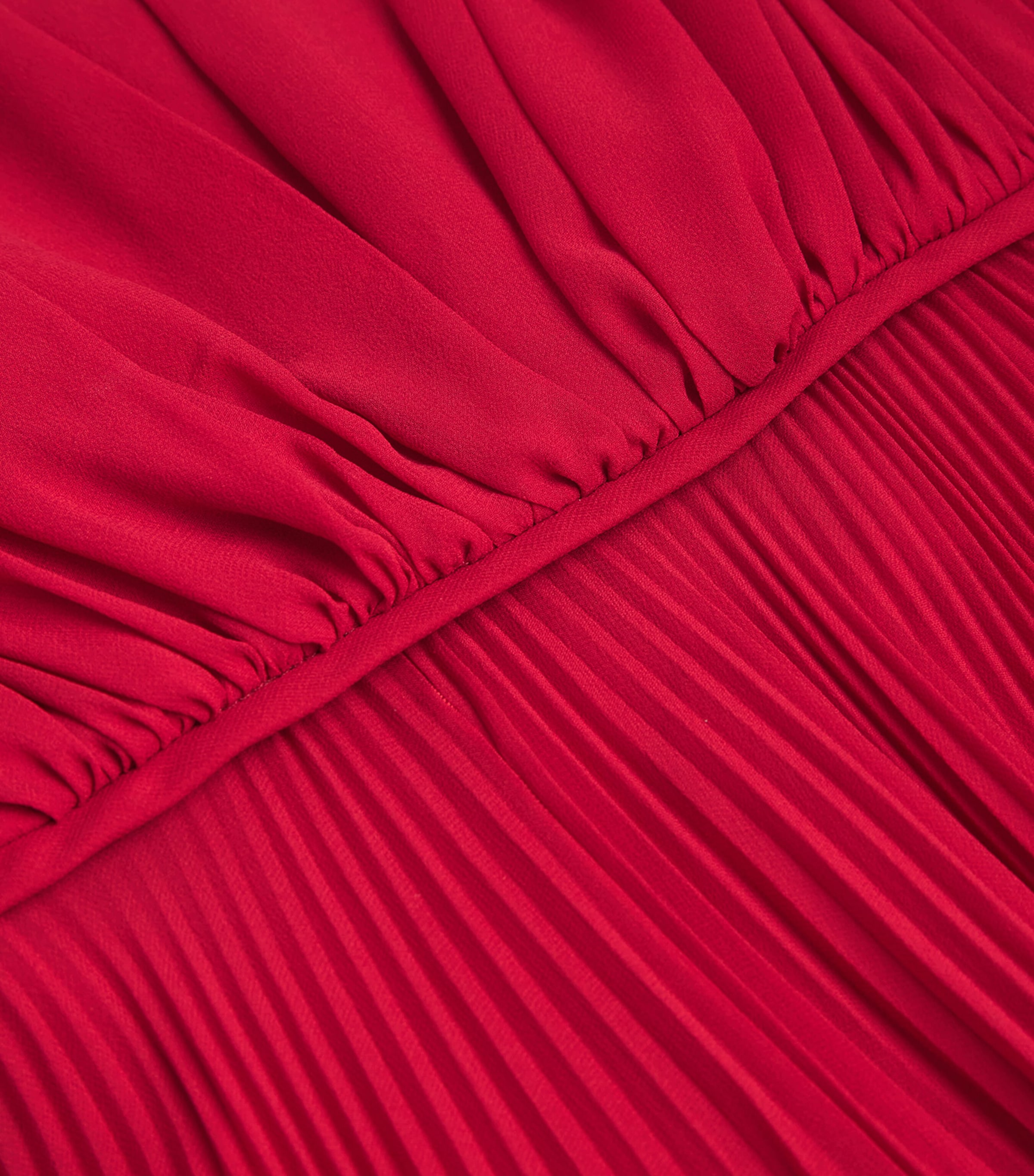 Silk-Georgette Pleated Gown 6759 RED Image 5