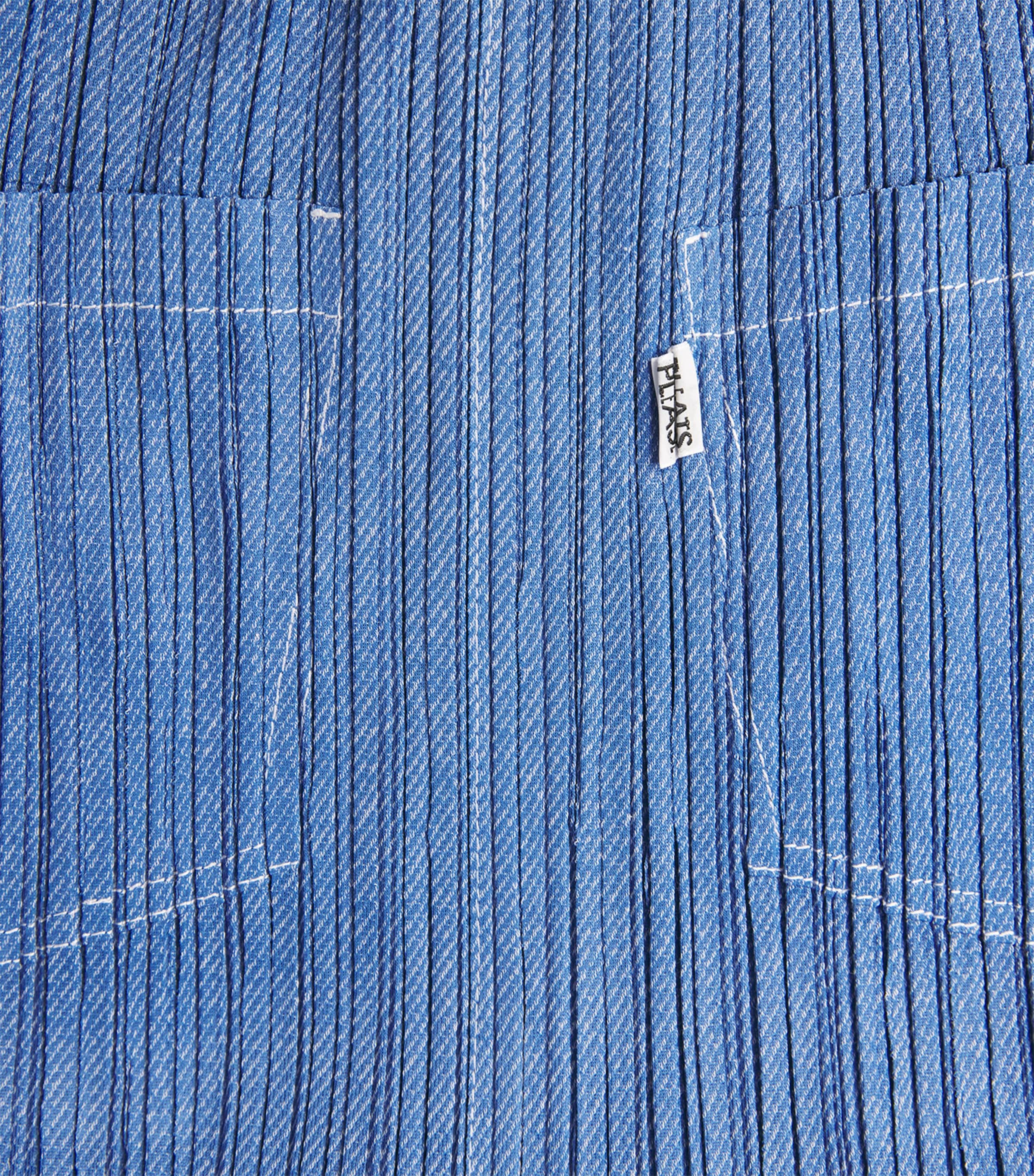 Pleats Please Issey Miyake Womens Cotton Denim Midi Skirt Blue Image 6