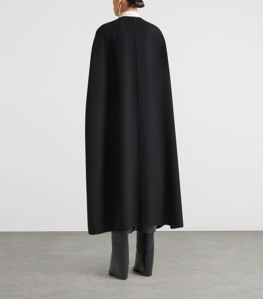 Wool-Cashmere Midi Cape BLACK/GREY Image 3