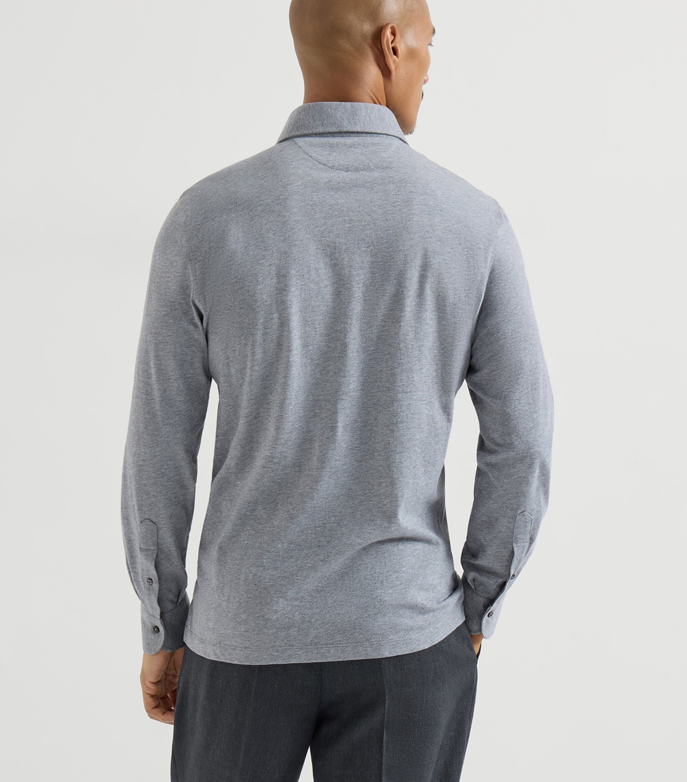 Brunello Cucinelli Mens Cotton Jersey Polo Shirt Image 5