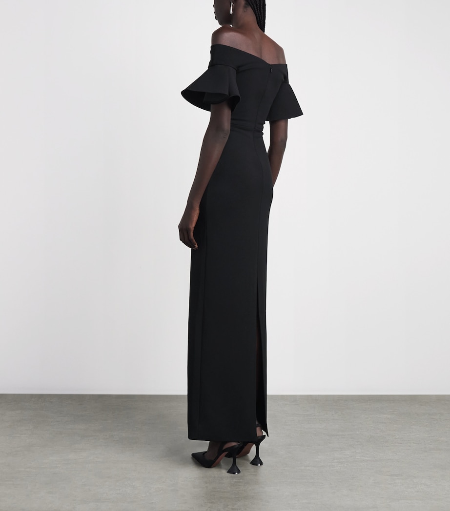 Solace London Womens Off-The-Shoulder Cielo Gown Black Image 4