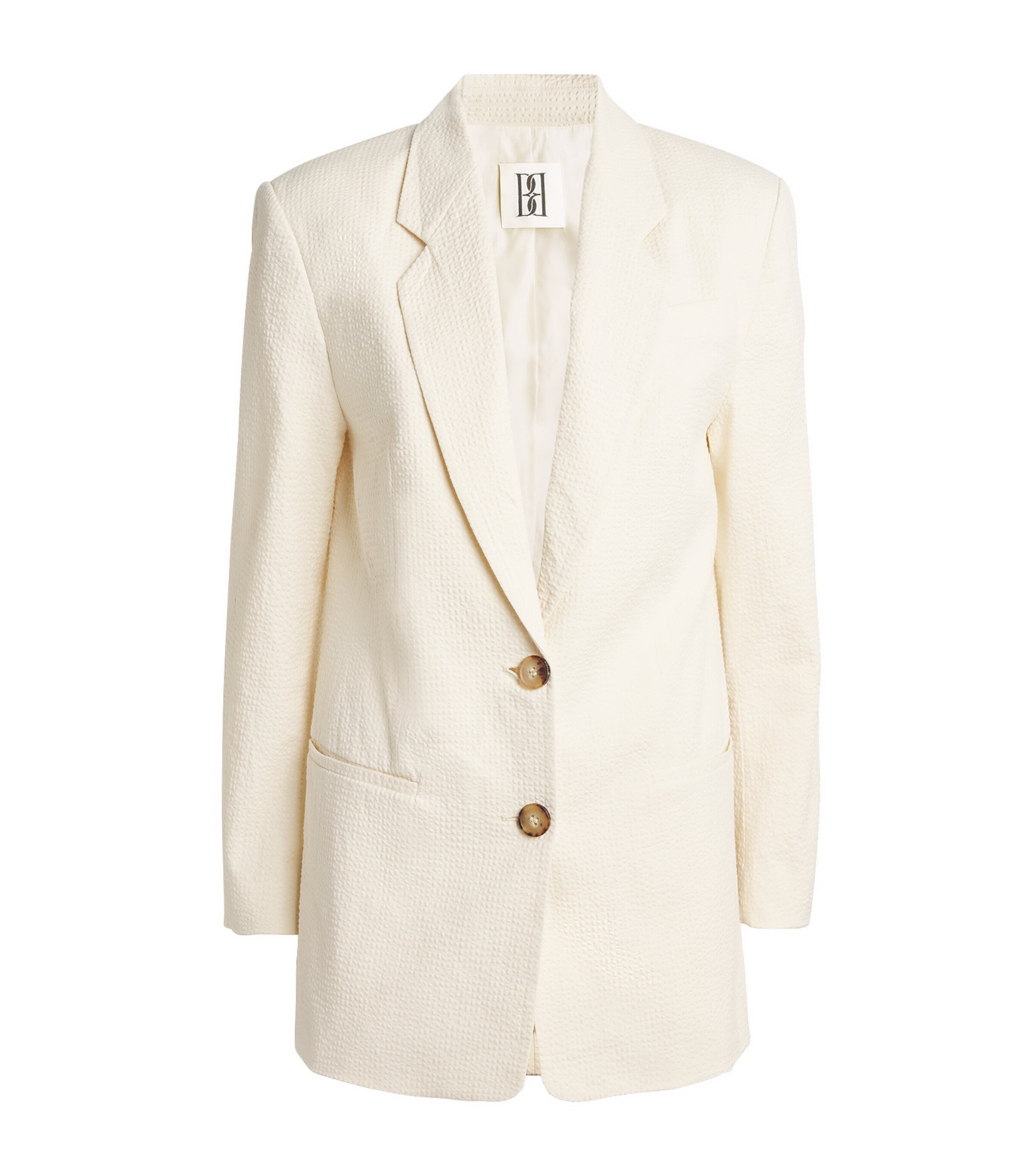 By Malene Birger Ophie Cotton-blend Seersucker Blazer In White