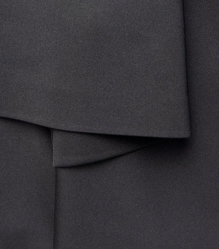 LOEWE Womens High-Neck Cape-Detail Dress Black Image 6