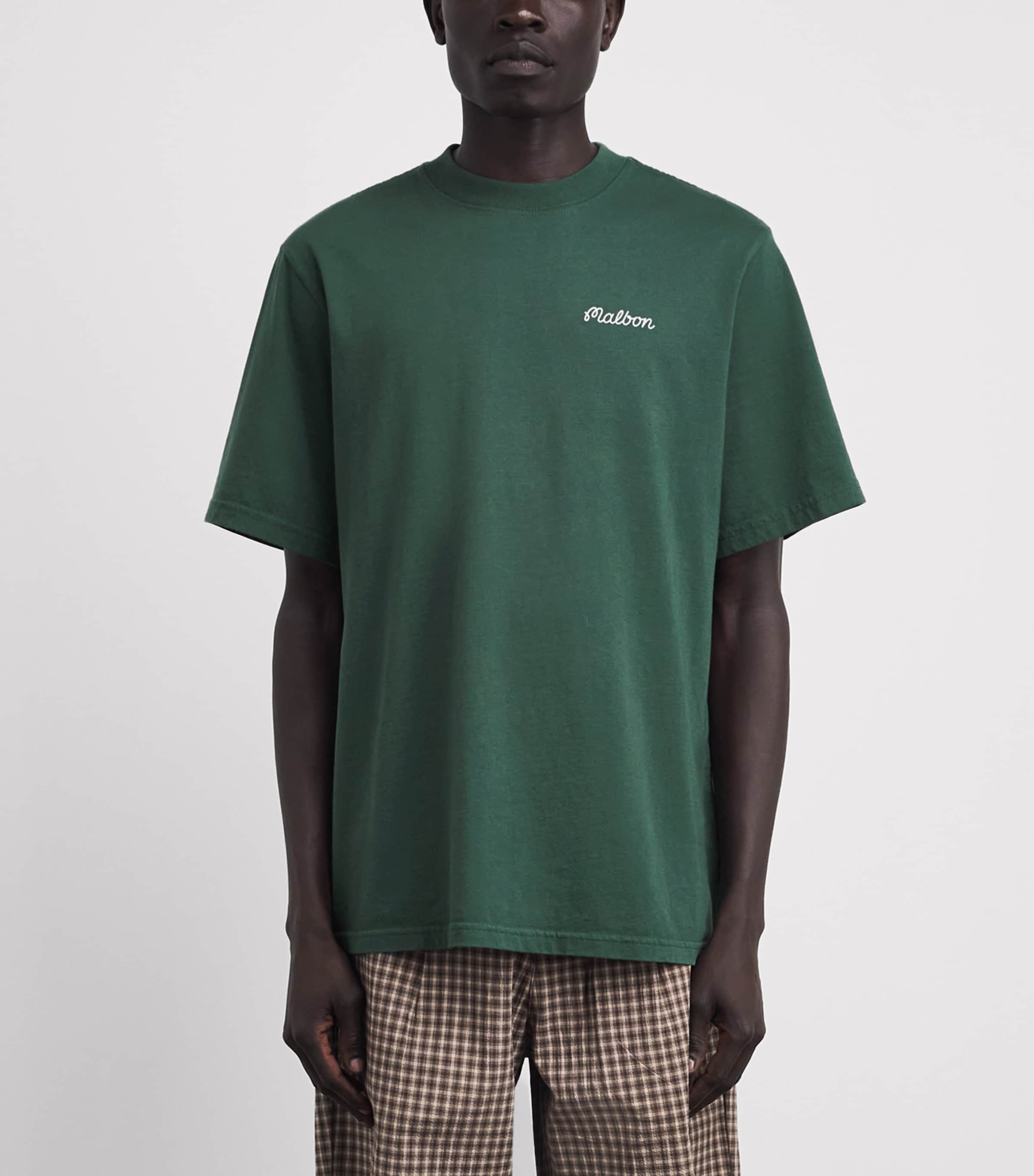 Malbon Mens Cotton Bermuda Baldwin T-Shirt Forest Green Image 4