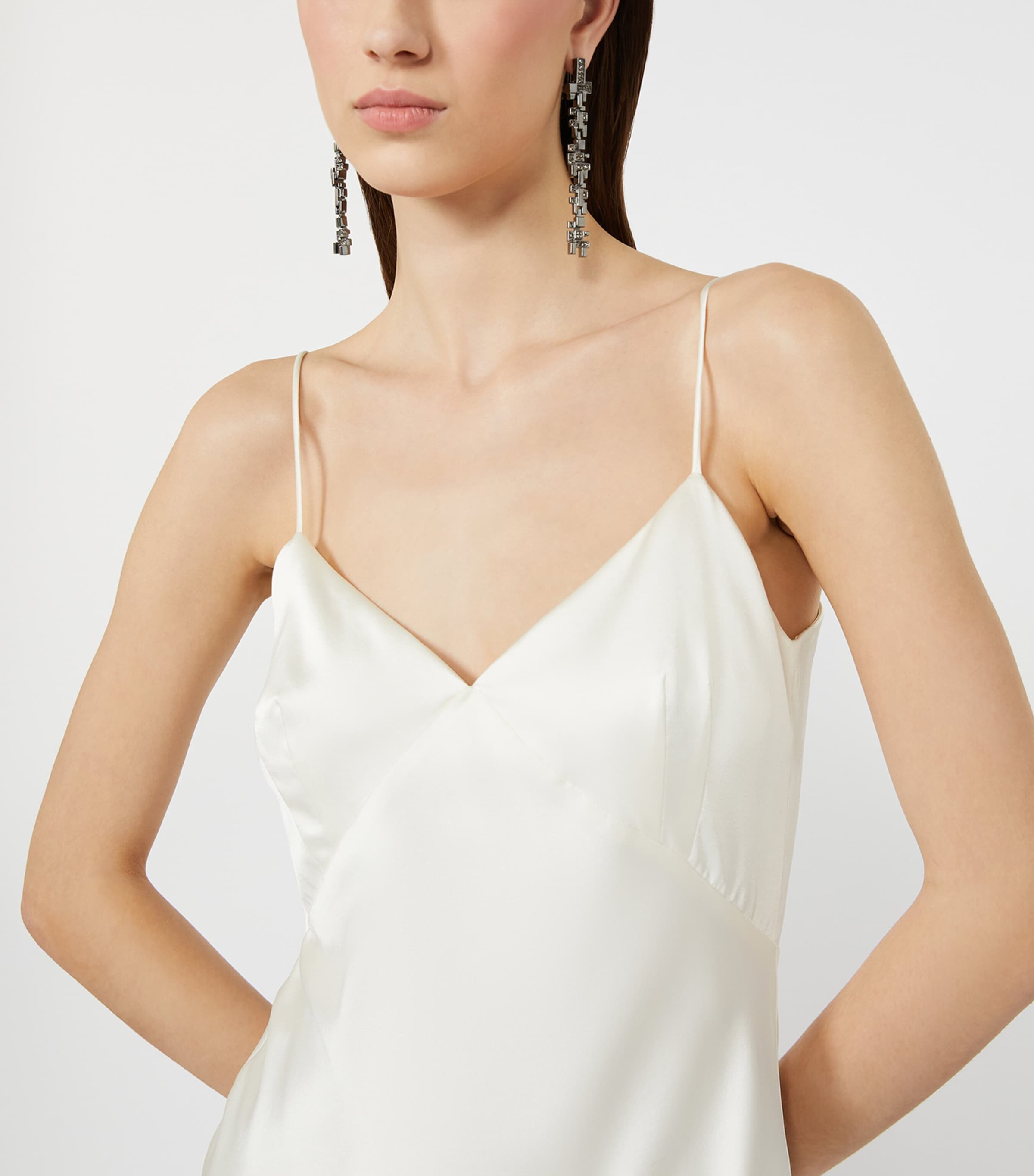 Max Mara Womens Silk V-Neck Maxi Dress Silk Image 5