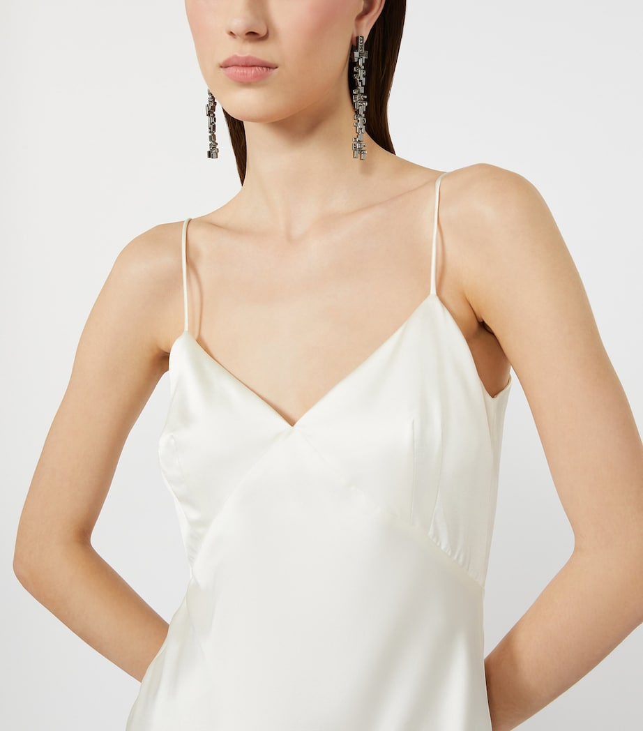 Max Mara Womens Silk V-Neck Maxi Dress Silk Image 5