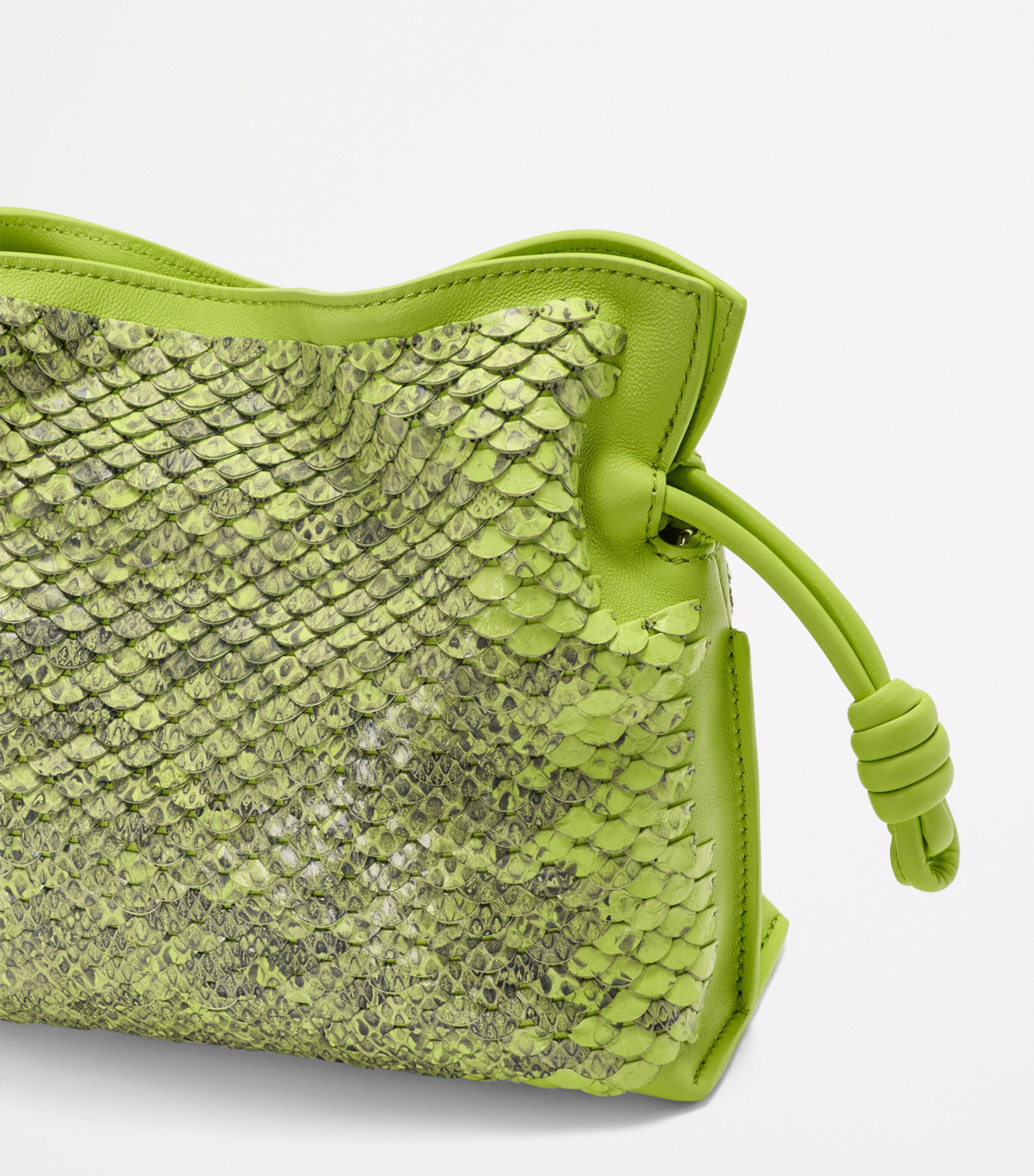 Mini Snakeskin Scales Flamenco Clutch GREEN BEAN Image 7