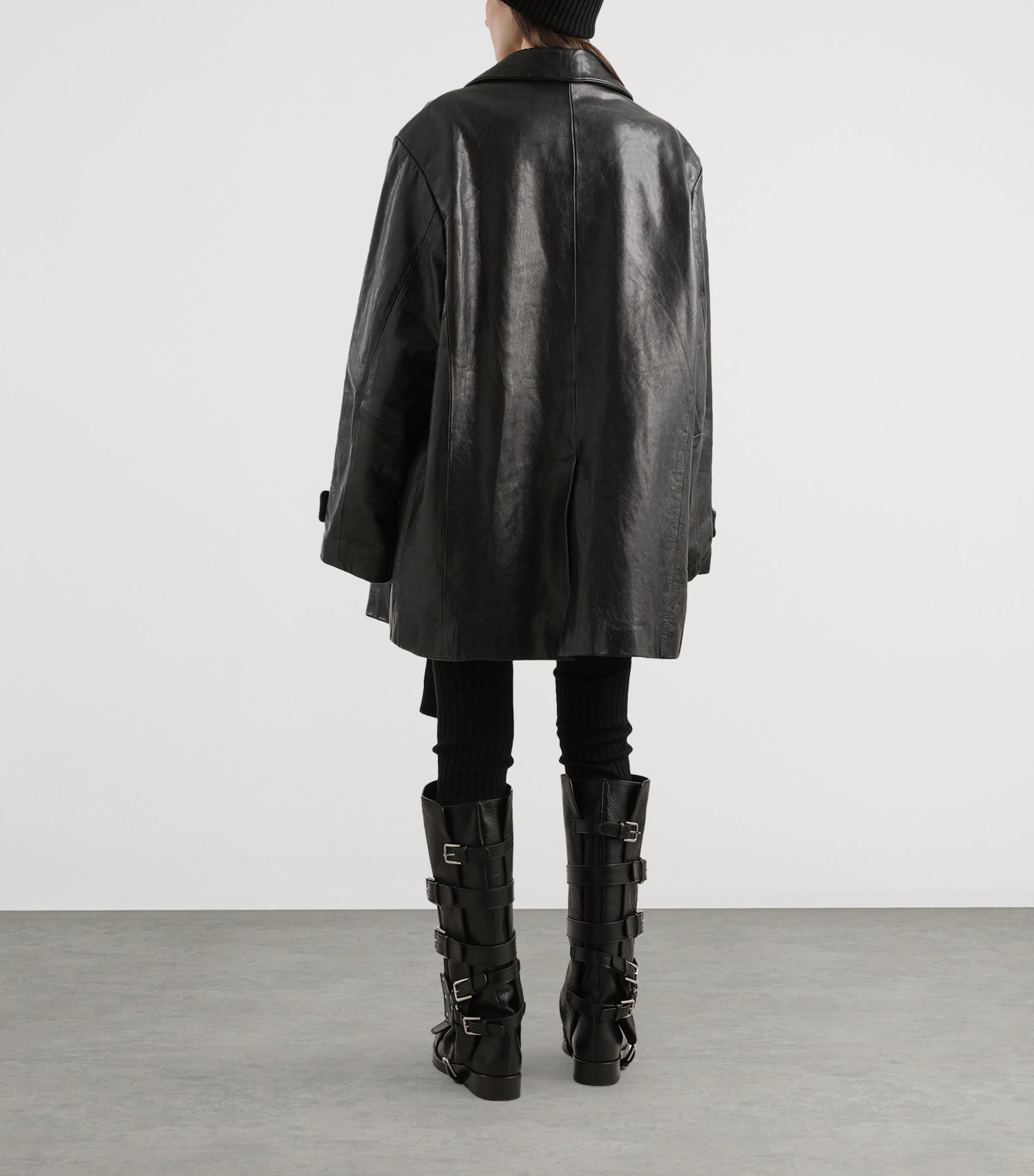 Virgin Wool Mini Skirt N0000-BLACK Image 4