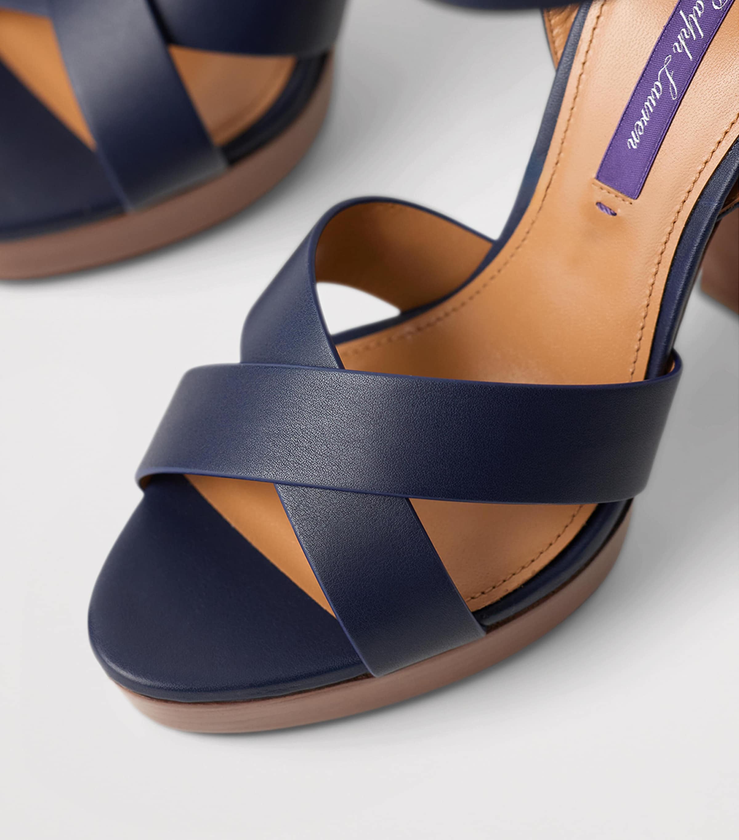 Calfskin Cleary Platform Sandals 125 NAVY-410 Image 5
