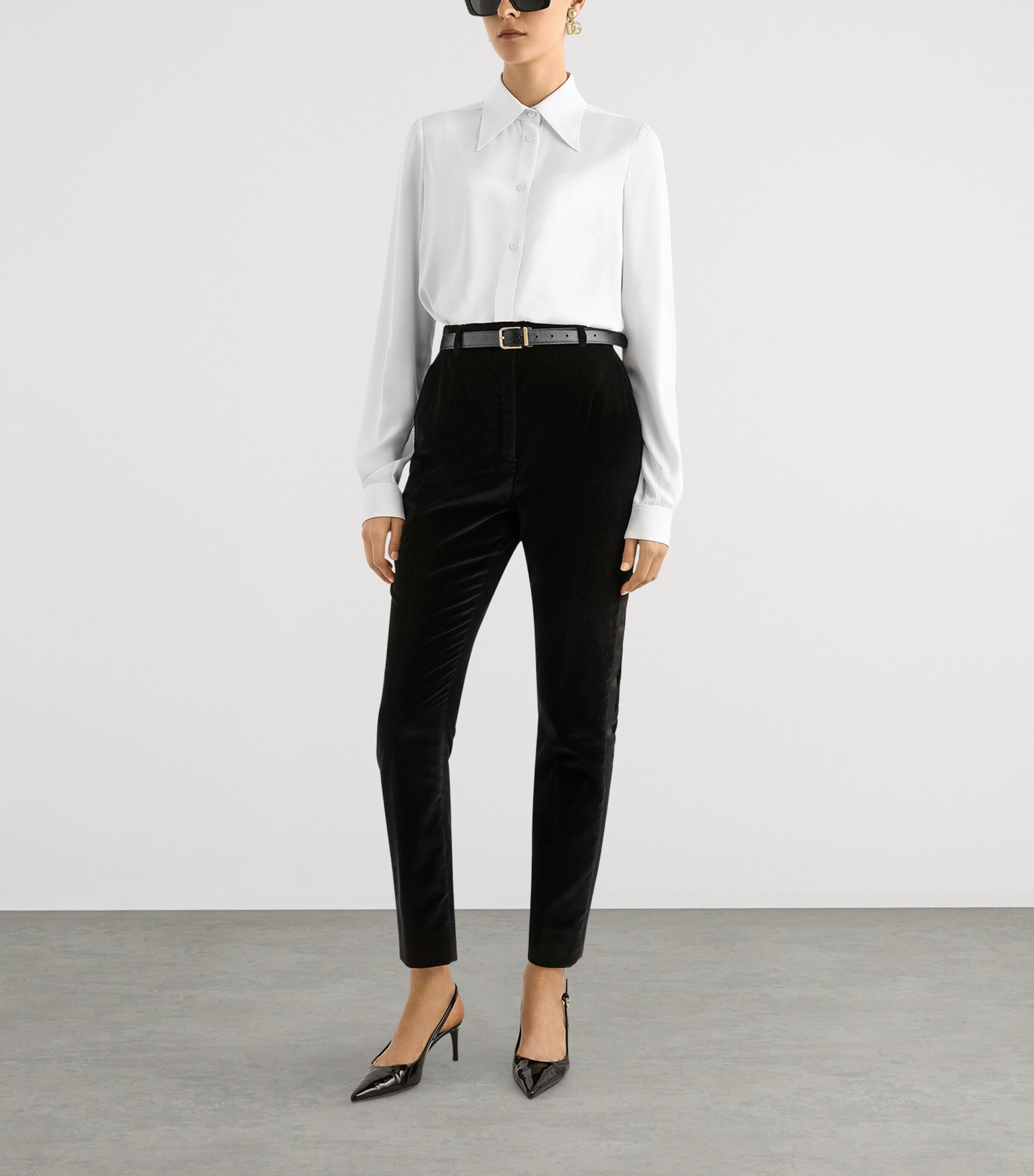 Dolce&Gabbana Womens Stretch-Silk Shirt Opti Image 2