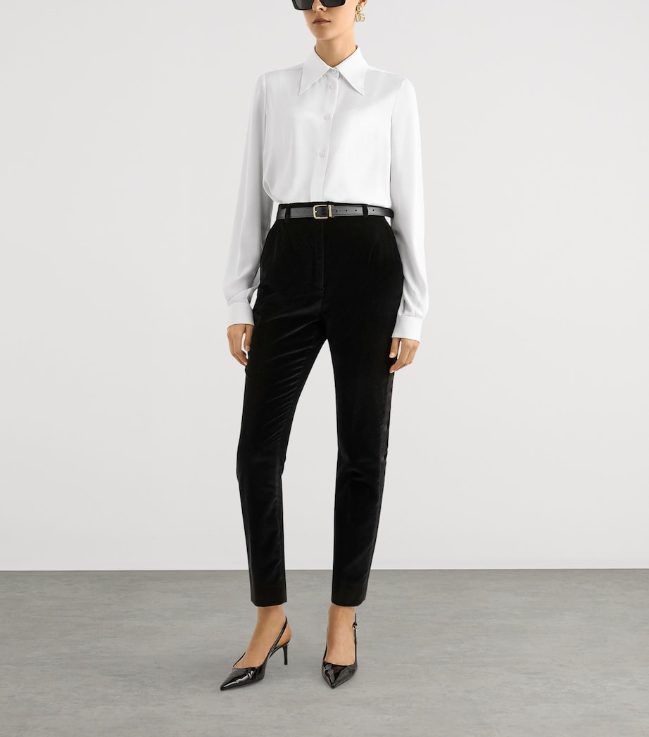 Dolce&Gabbana Womens Stretch-Silk Shirt Opti Image 2