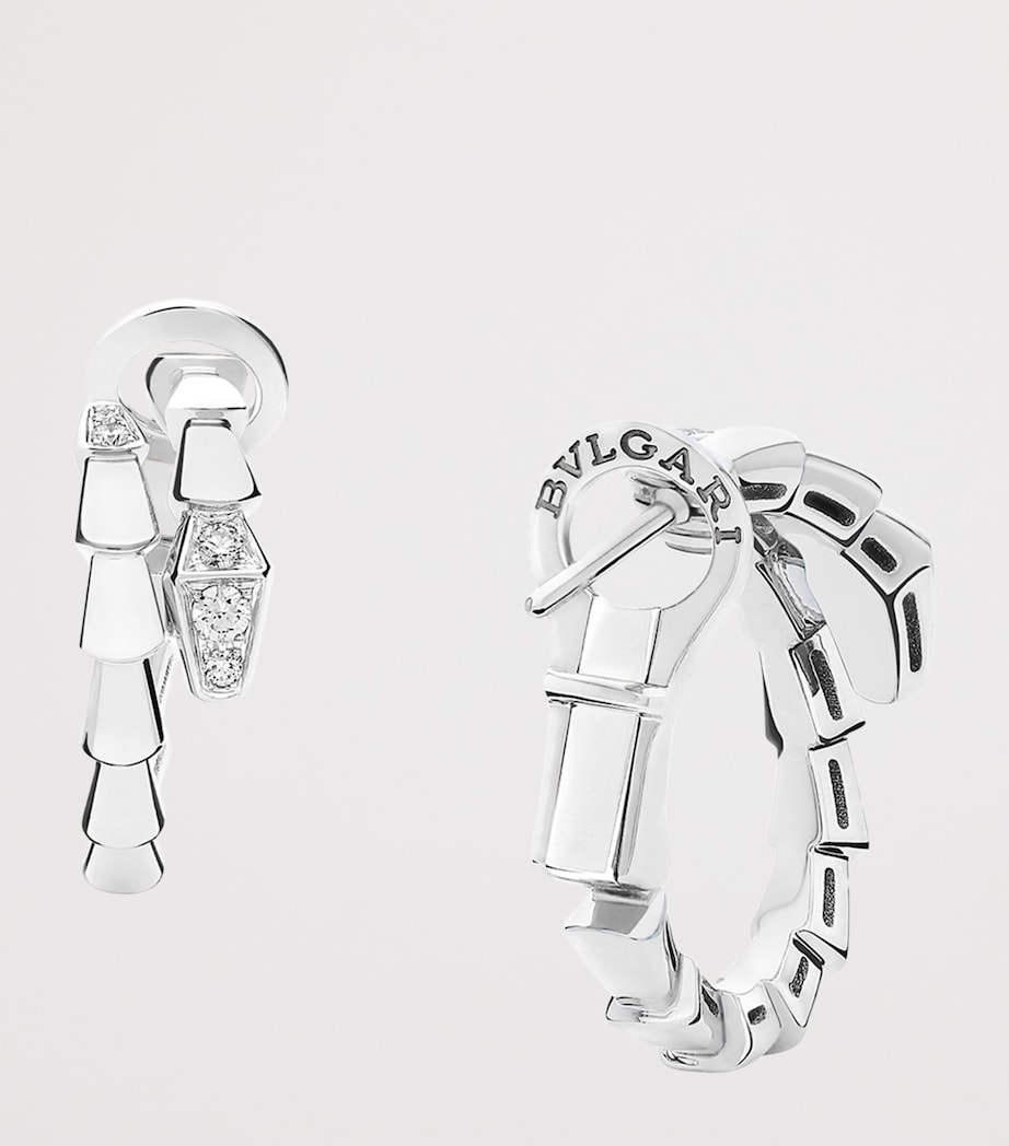 White Gold and Diamond Serpenti Viper Hoop Earrings WHITE GOLD Image 7