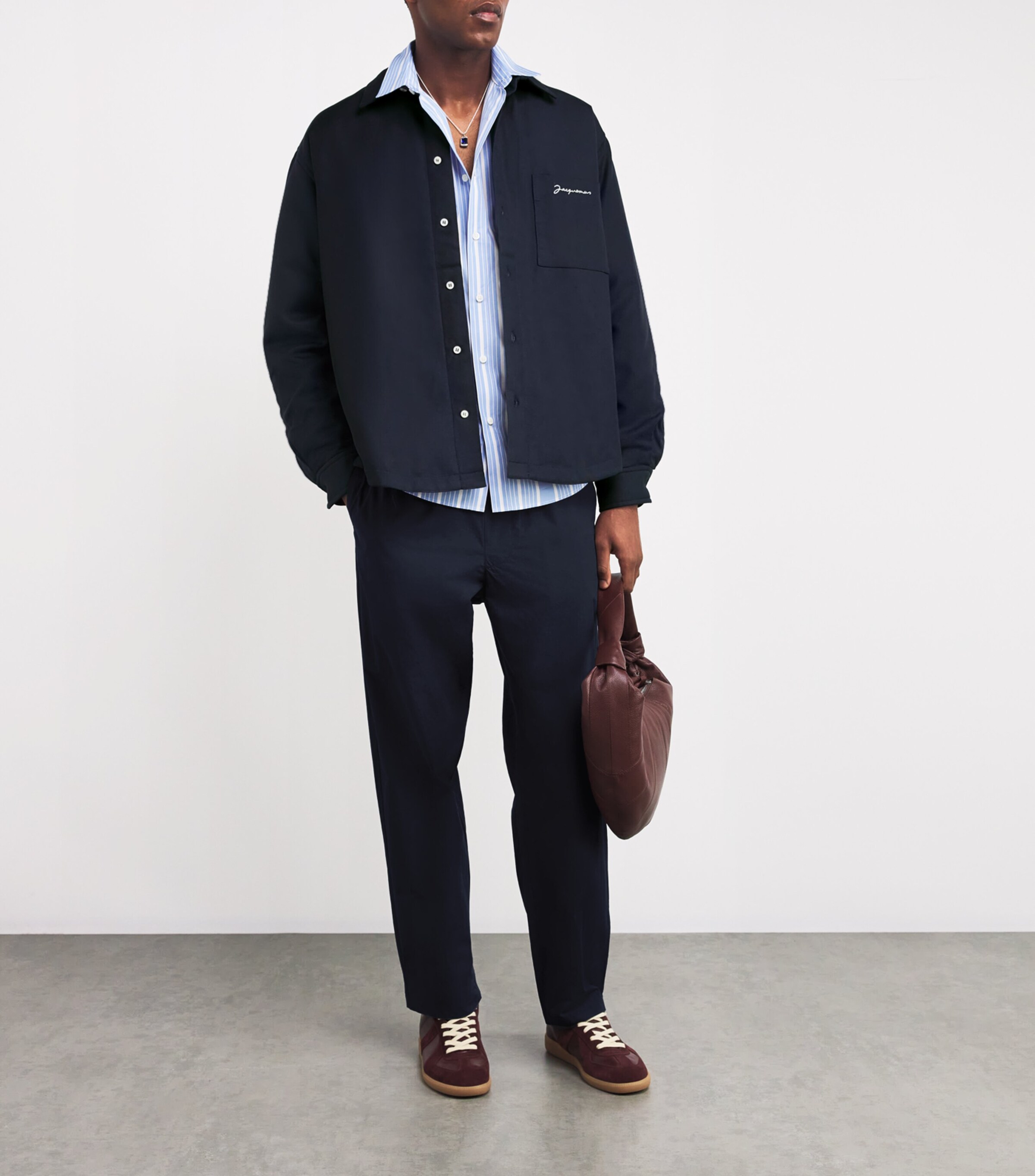 Jacquemus Navy Padded Shirt Jacket | Harrods US