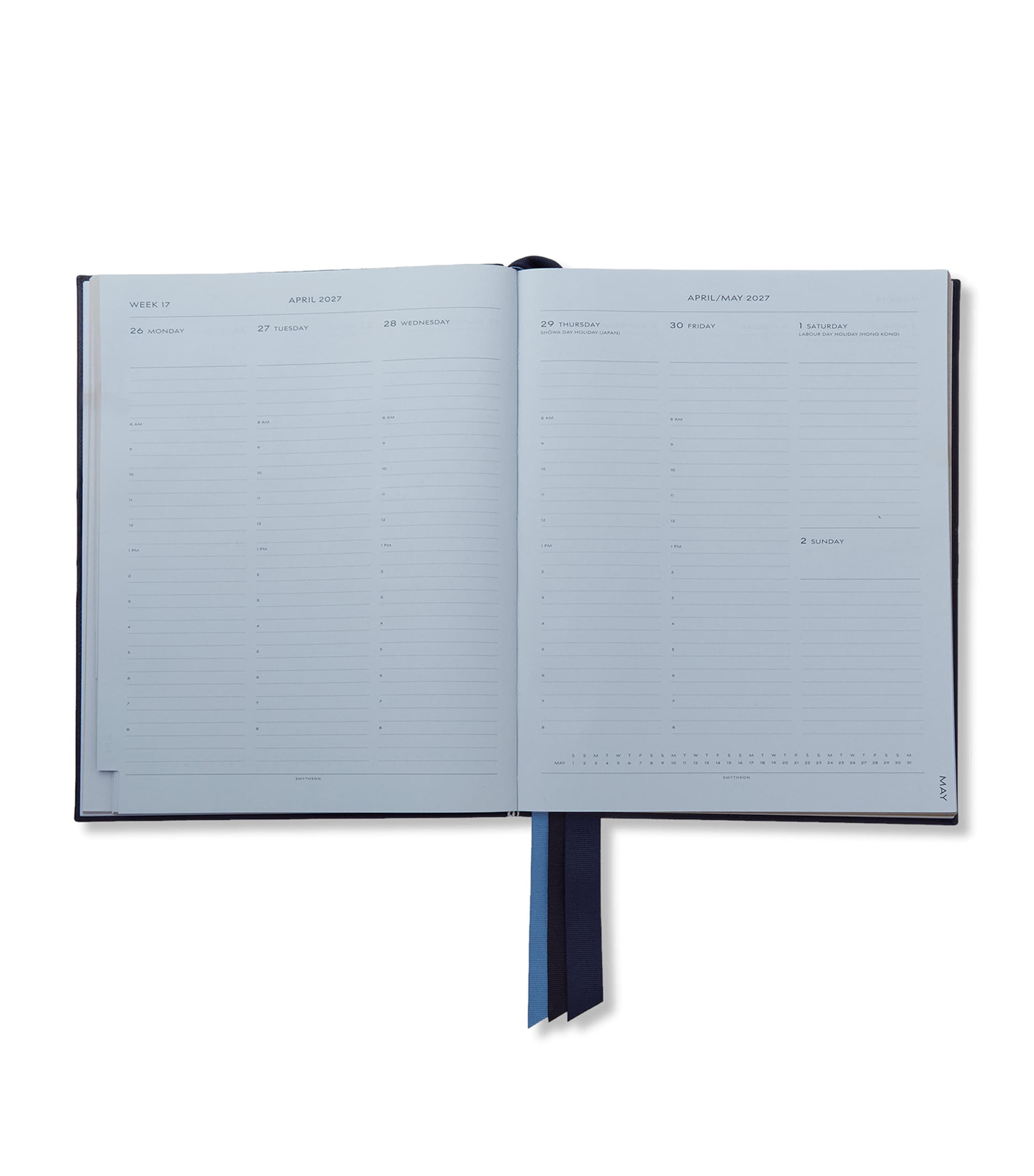 Smythson Leather Portobello Weekly Diary 2026-2027 Navy Image 2