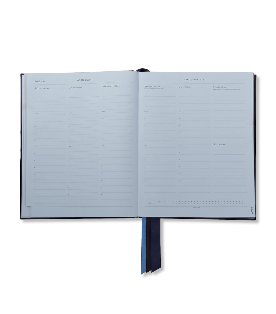 Smythson Leather Portobello Weekly Diary 2026-2027 Navy Image 2