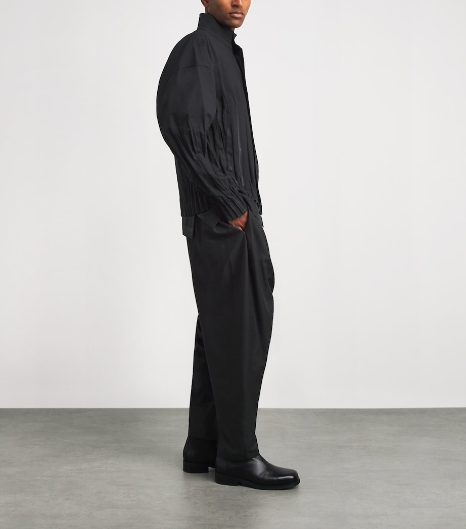 IM MEN Mens Gathered Waft Jacket Black Image 2