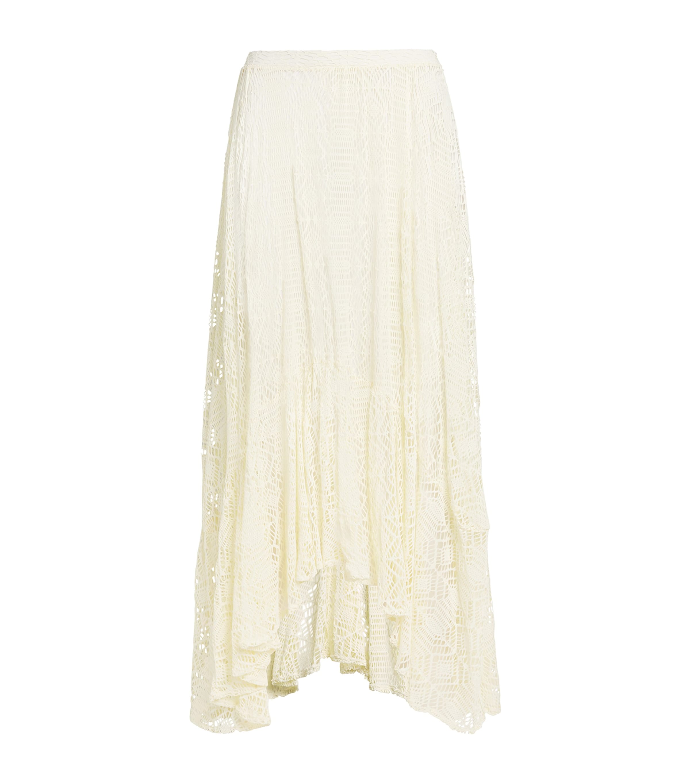 Shop Patbo Crocheted Midi Skirt In White