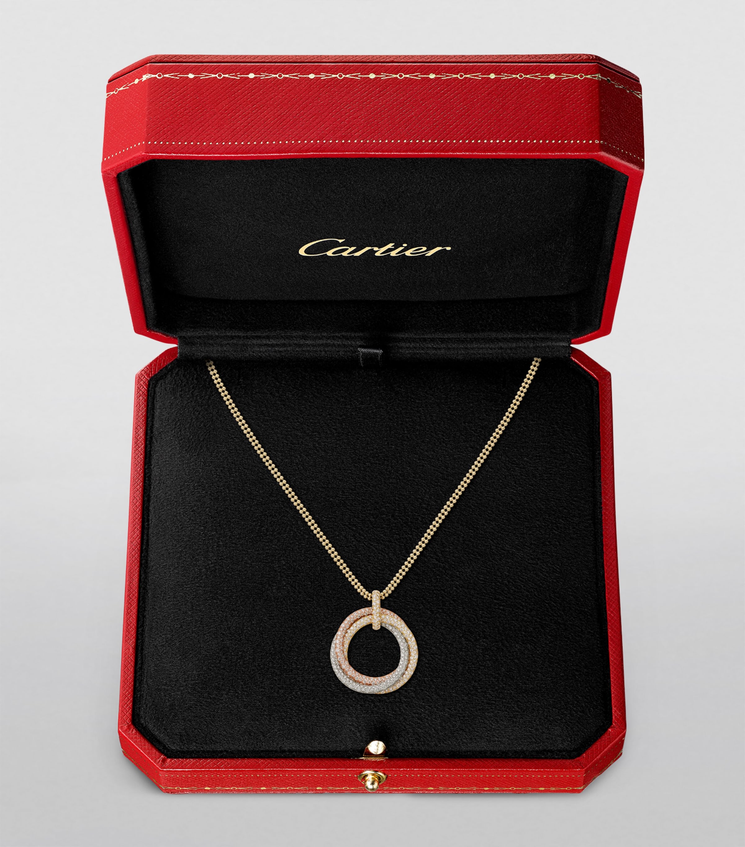 Mixed Gold and Diamond Trinity Necklace MIXED GOLD Image 3