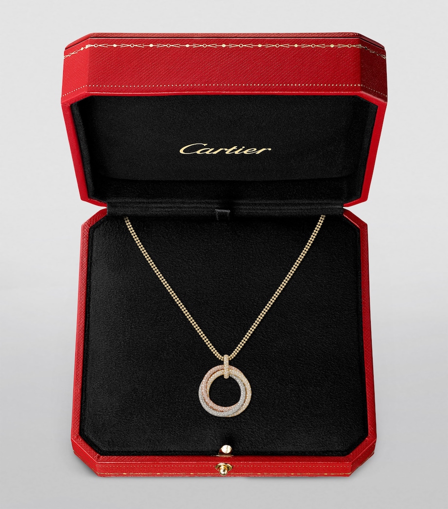 Mixed Gold and Diamond Trinity Necklace MIXED GOLD Image 3