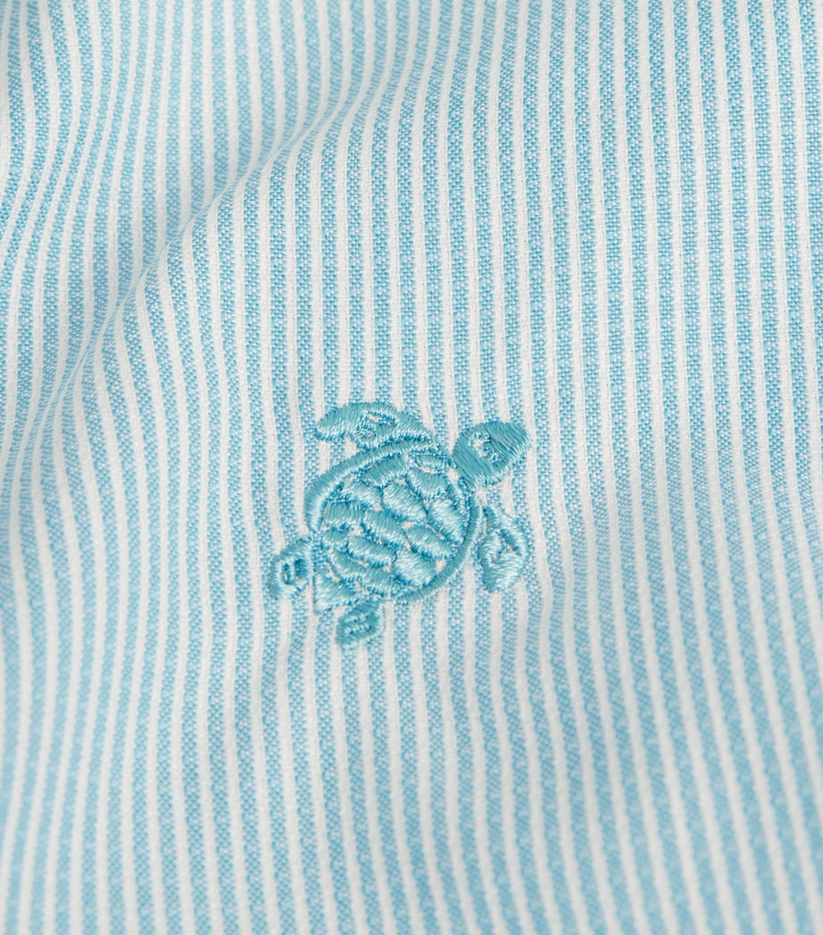Vilebrequin Mens Wool-Blend Rayures Shirt Topaze Bleue Image 6