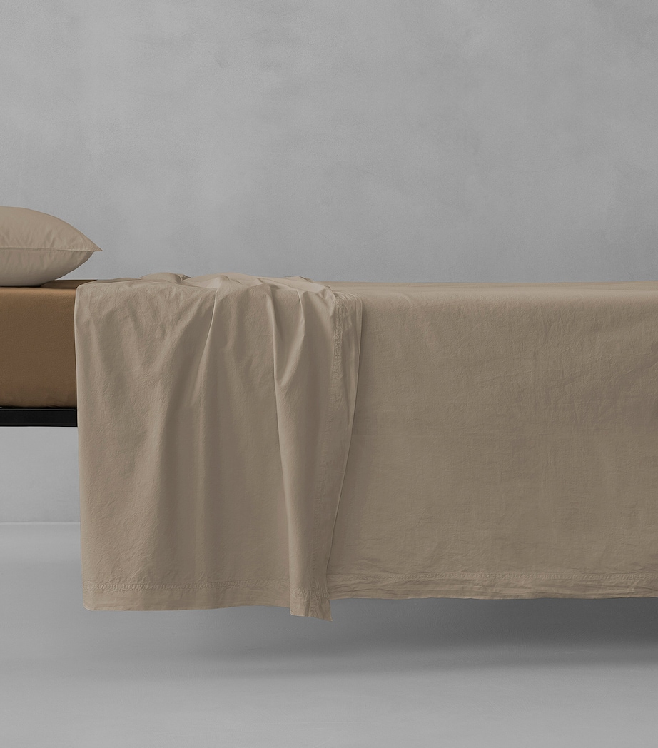 Society Limonta Cotton Nite Super King Flat Sheet (180cm x 200cm) Malto Image 1