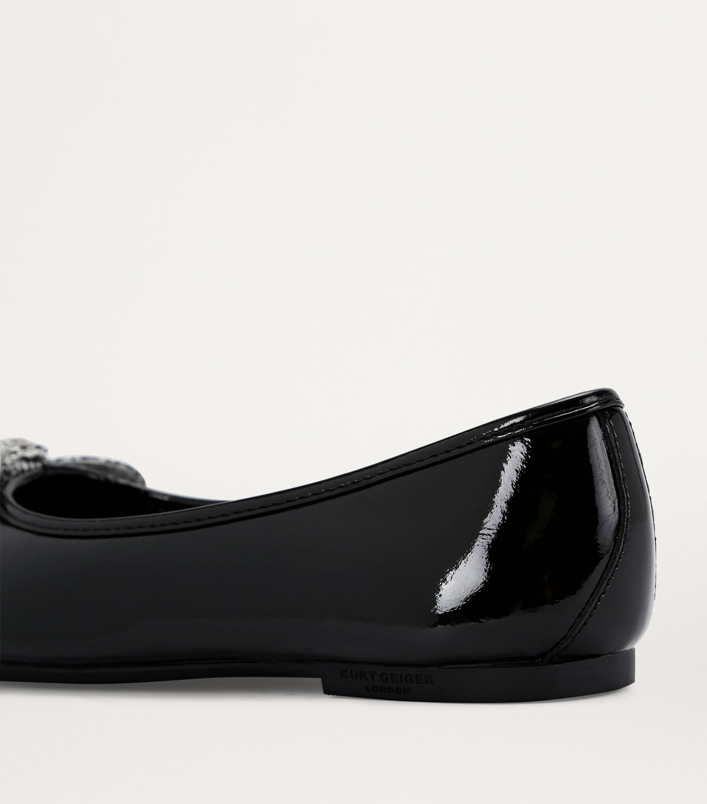 Kurt Geiger London Patent Leather Mini Eagle Bow Ballet Flats Black Image 2