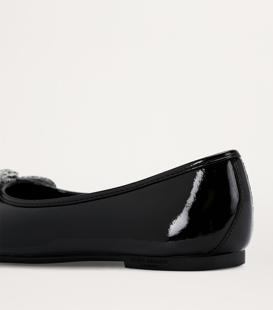 Patent Leather Mini Eagle Bow Ballet Flats BLACK Image 2