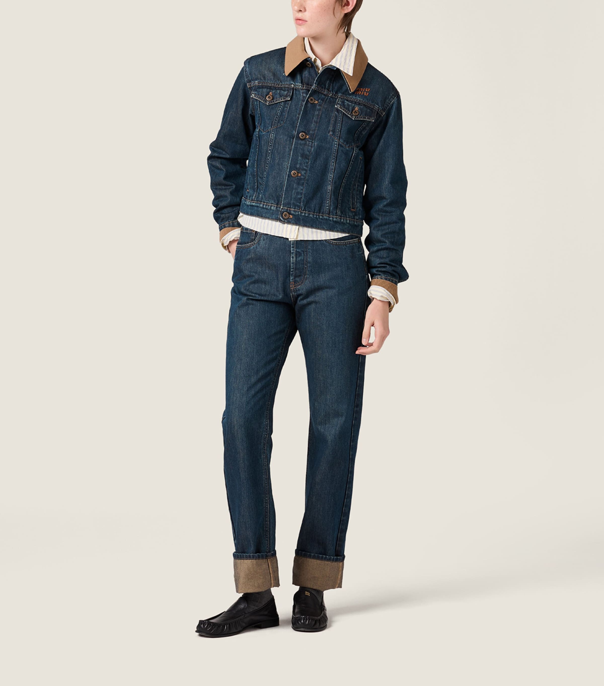 Miu Miu Womens Denim Blouson Jacket Image 2
