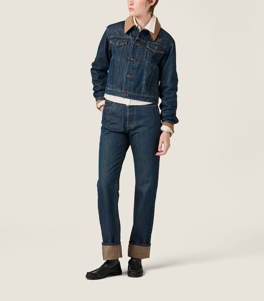 Miu Miu Womens Denim Blouson Jacket Image 2