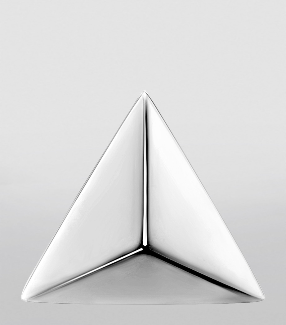 White Gold Faceted Triangle Threaded Stud Earring (5mm) WHITE GOLD Image 3