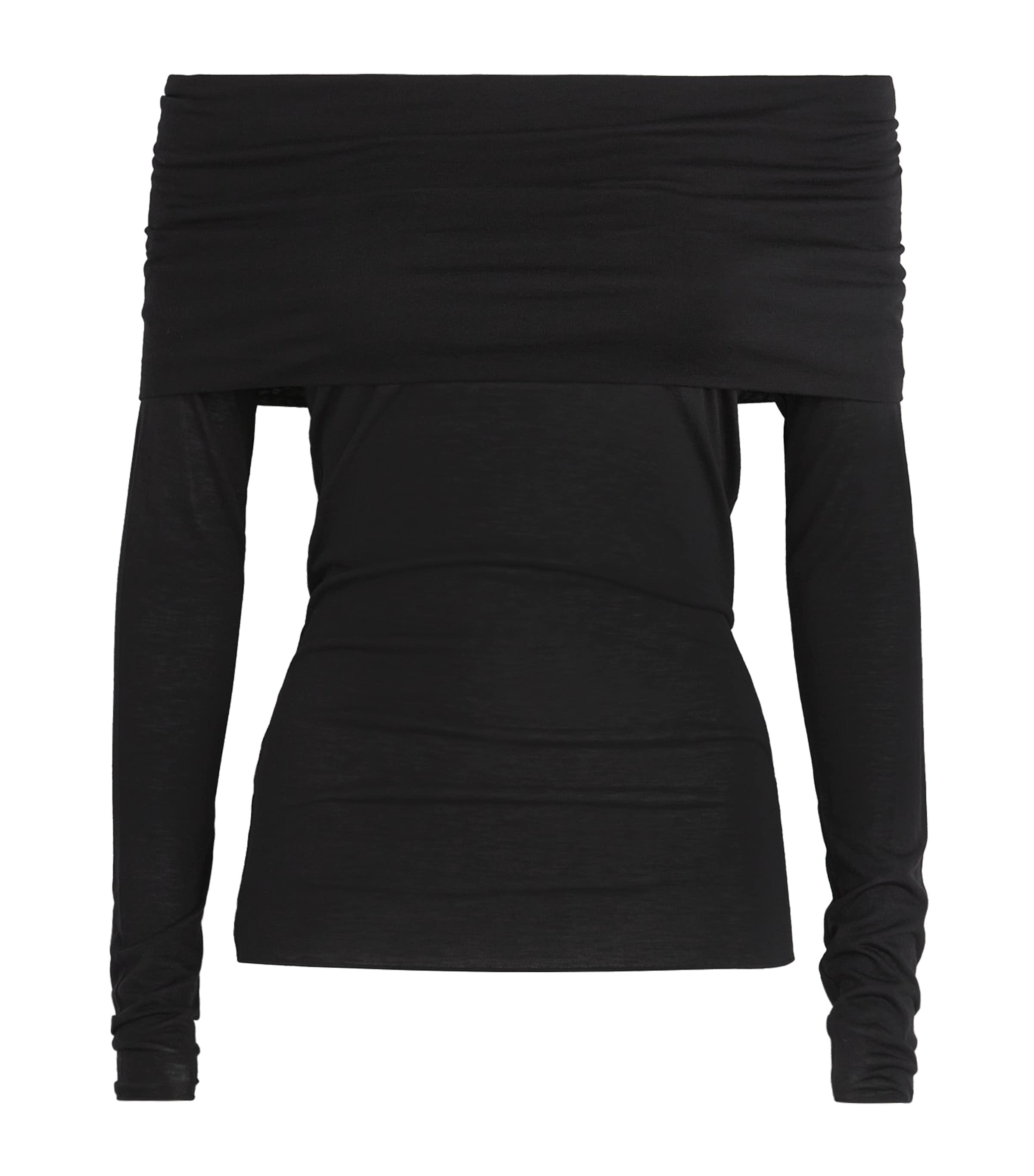 MAX&Co. Womens Knitted Off-The-Shoulder Top Black Image 1