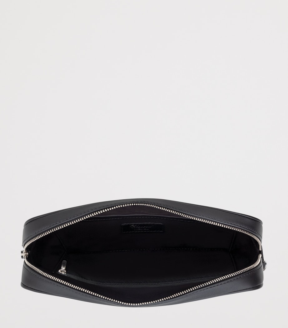 Small Leather Clutch Bag BLACK Image 3