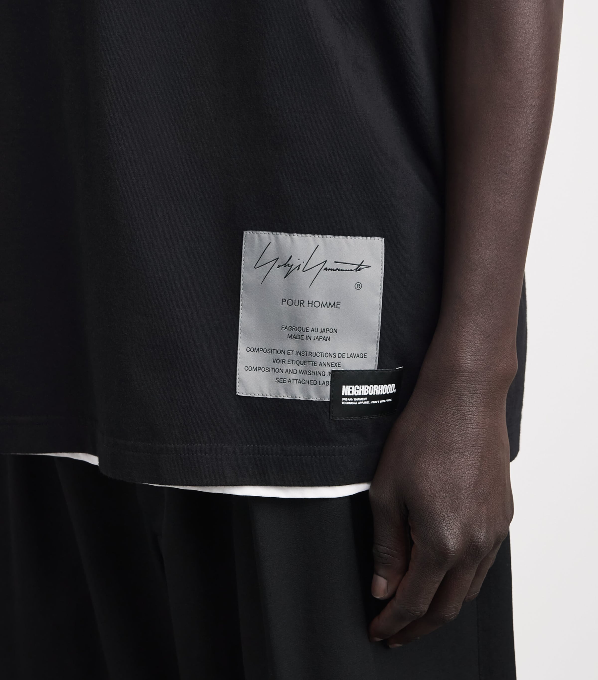 Yohji Yamamoto Mens x Neighborhood Cotton Graphic T-Shirt Black Image 3
