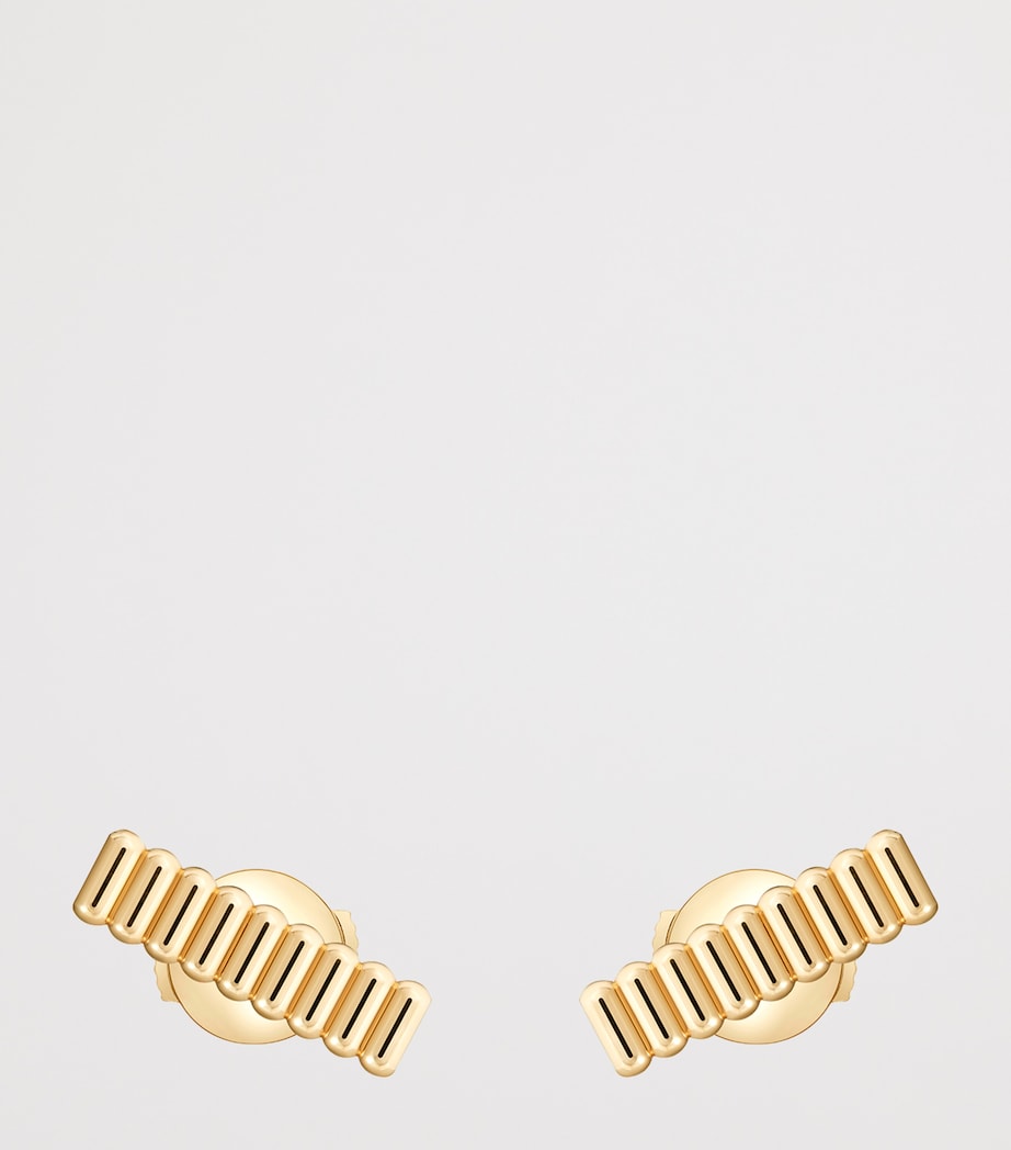 Yellow Gold Quatre Grosgrain Stud Earrings YELLOW GOLD Image 1