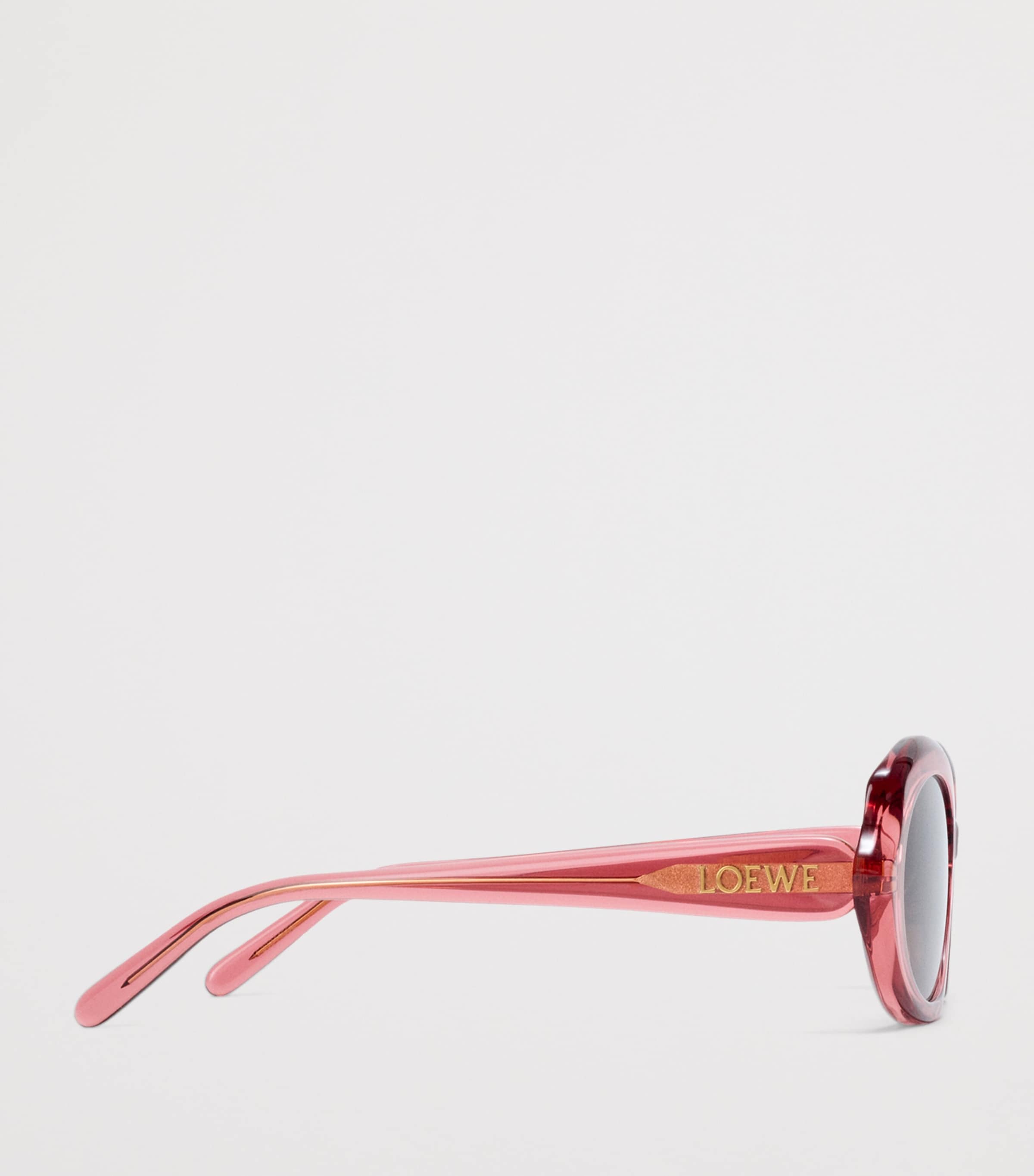 LOEWE Mini Oval Sunglasses Transparent Coral Image 3