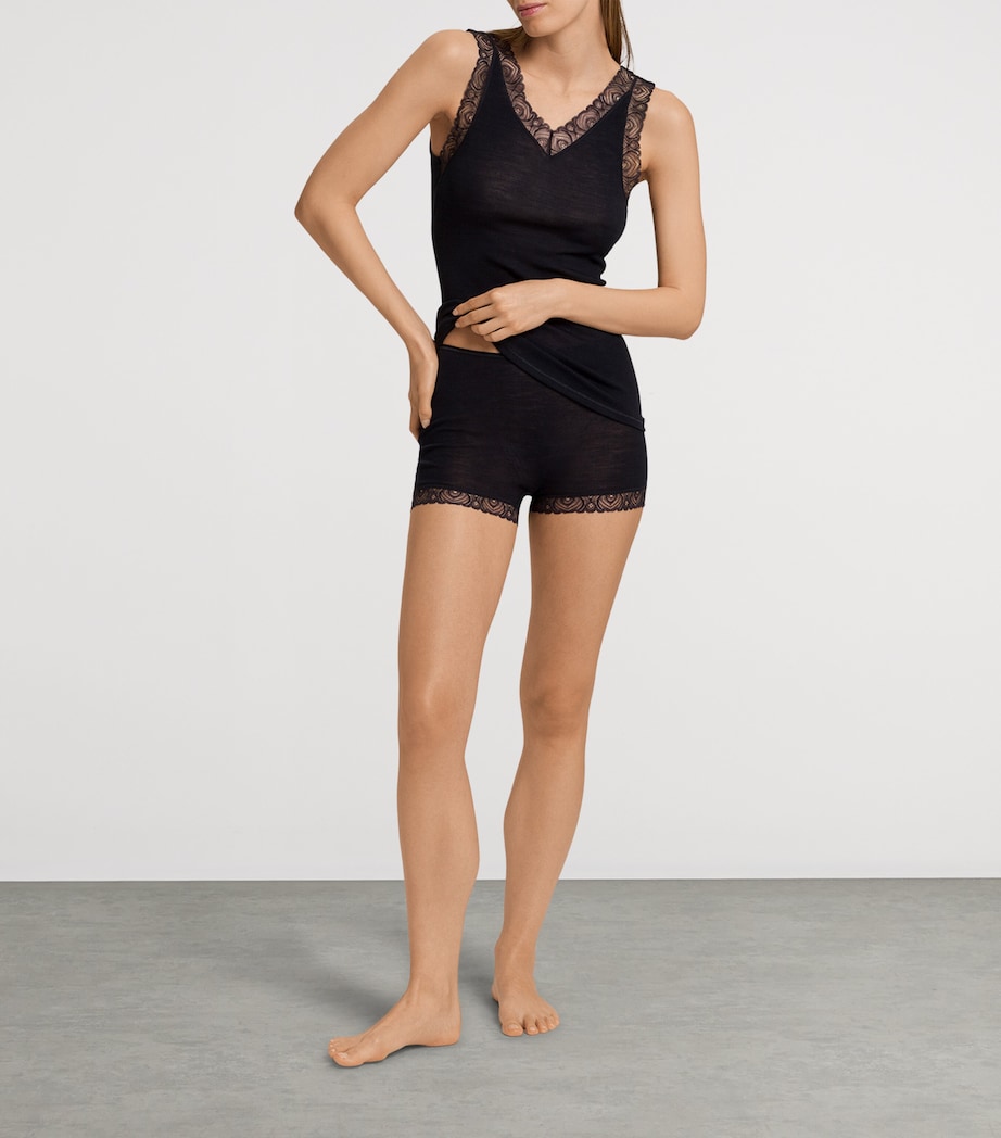 Woolen Lace Tank Top BLACK Image 5