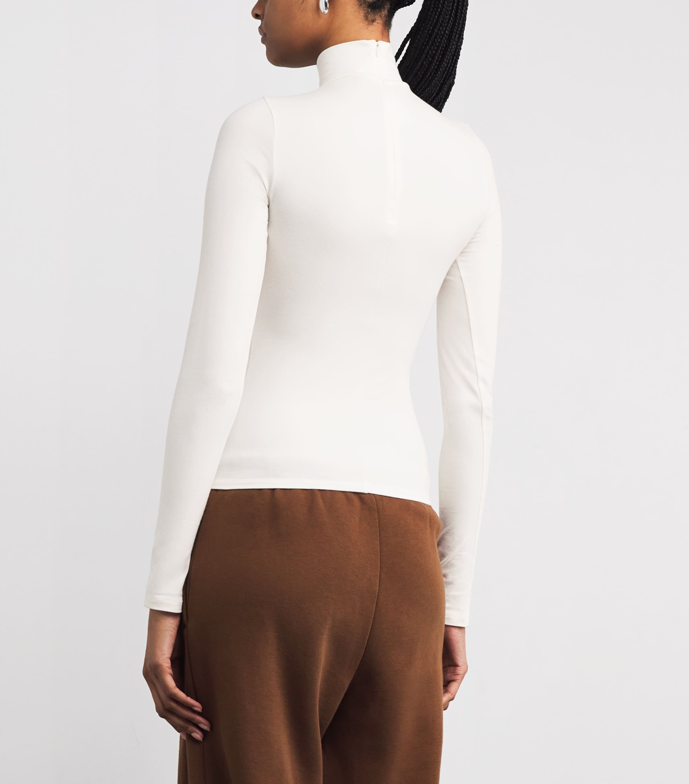 Stretch-Cotton Jersey Rollneck Top MARBLE Image 4