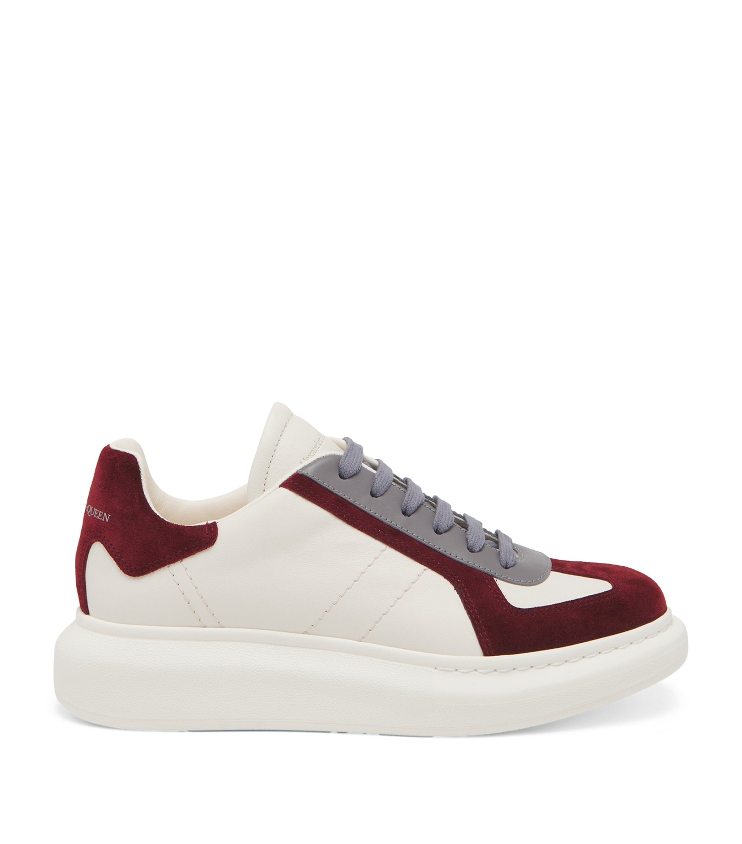 Alexander Mcqueen Oversized Retro Leather And Suede Sneakers In White