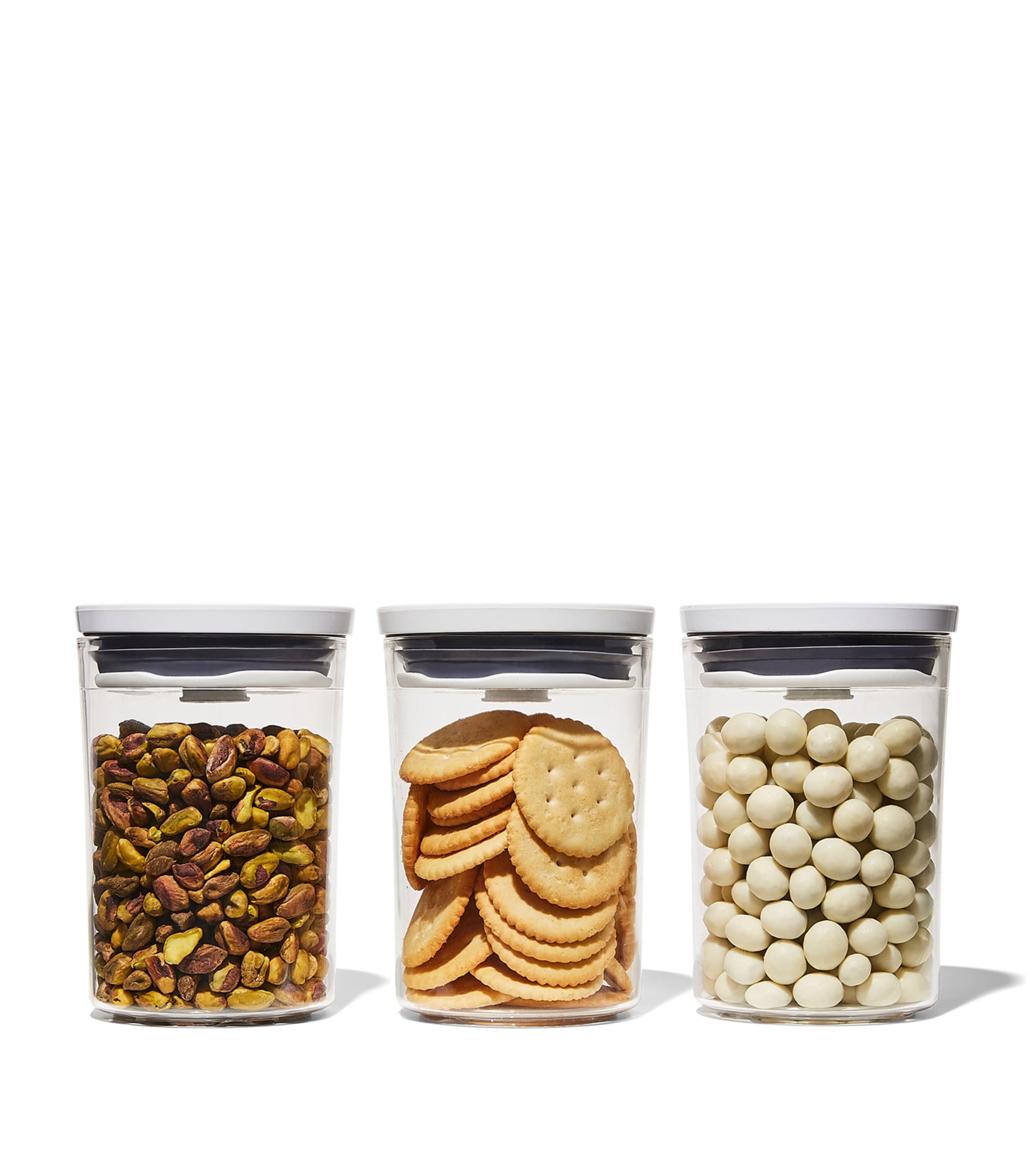 Set of 3 POP Canisters CLEAR/WHITE Image 2