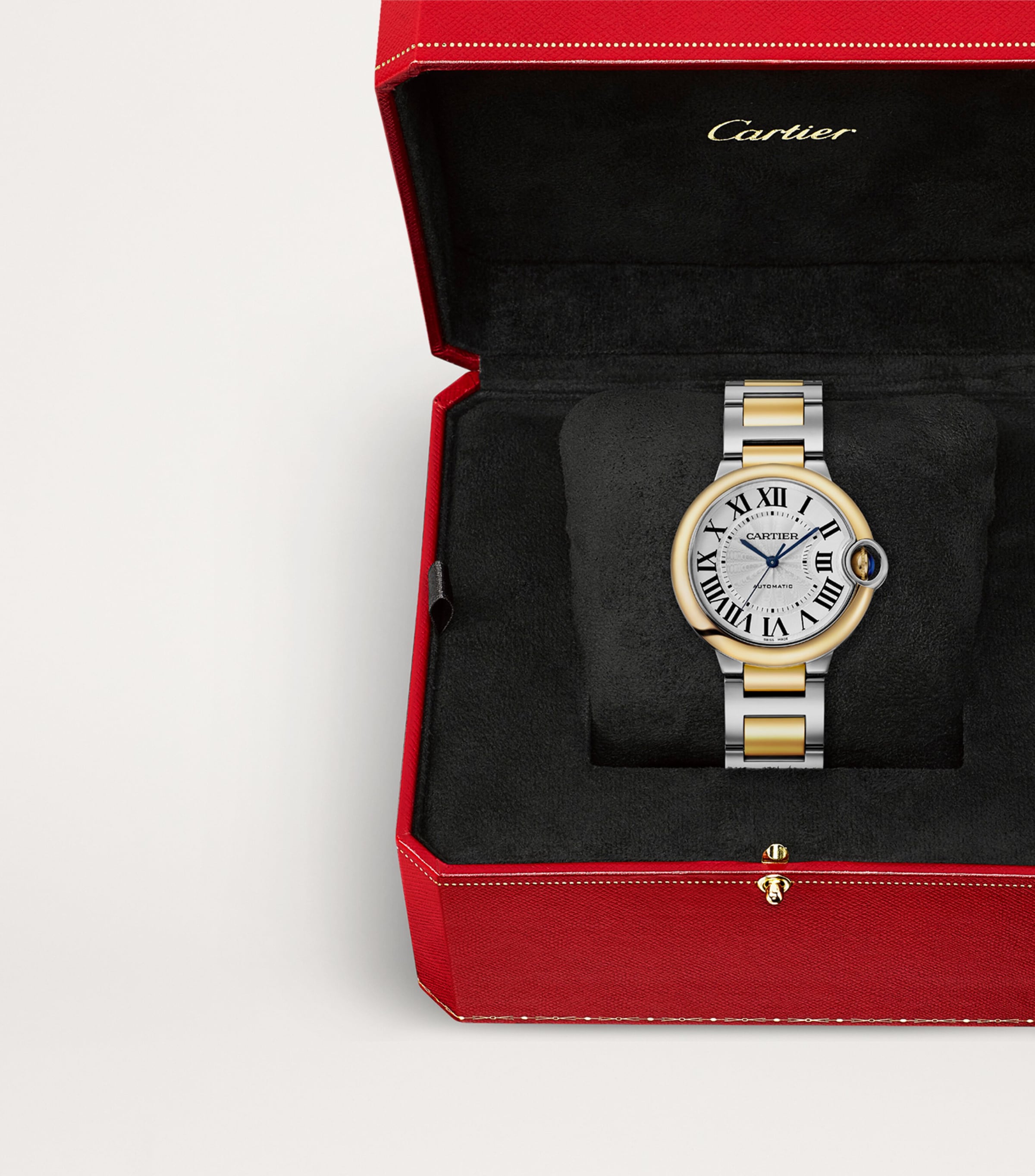 Cartier Yellow Gold and Stainless Steel Ballon Bleu de Cartier Watch 36mm Silver Image 2