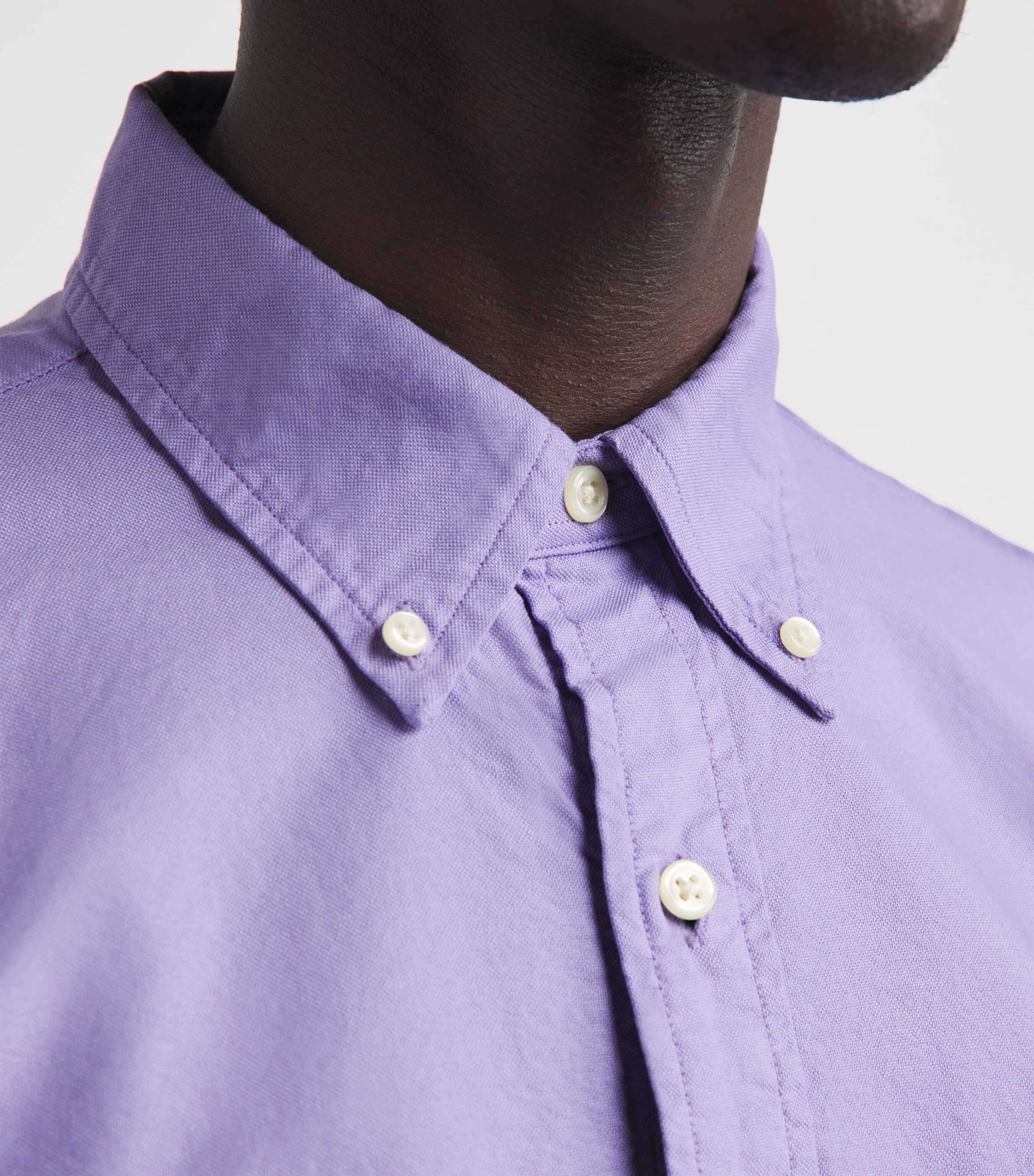 Polo Ralph Lauren Mens Cotton Garment-Dyed Oxford Shirt Powder Purple Image 3