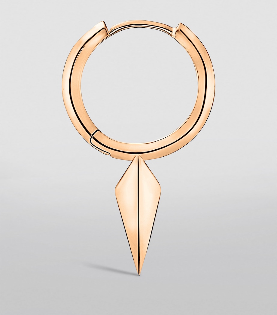 Rose Gold Faceted Single Long Spike Hoop Earring (9.5mm) ROSE GOLD Image 2