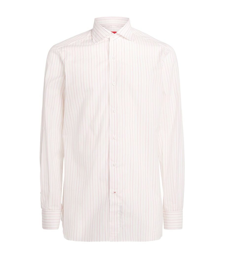 Isaia Mens Cotton Stripe Mix Shirt Image 1